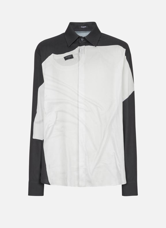 Chemise avec imprimé t-shirt Noir by BALMAIN BALMAIN Chemise avec imprimé t-shirt Noir