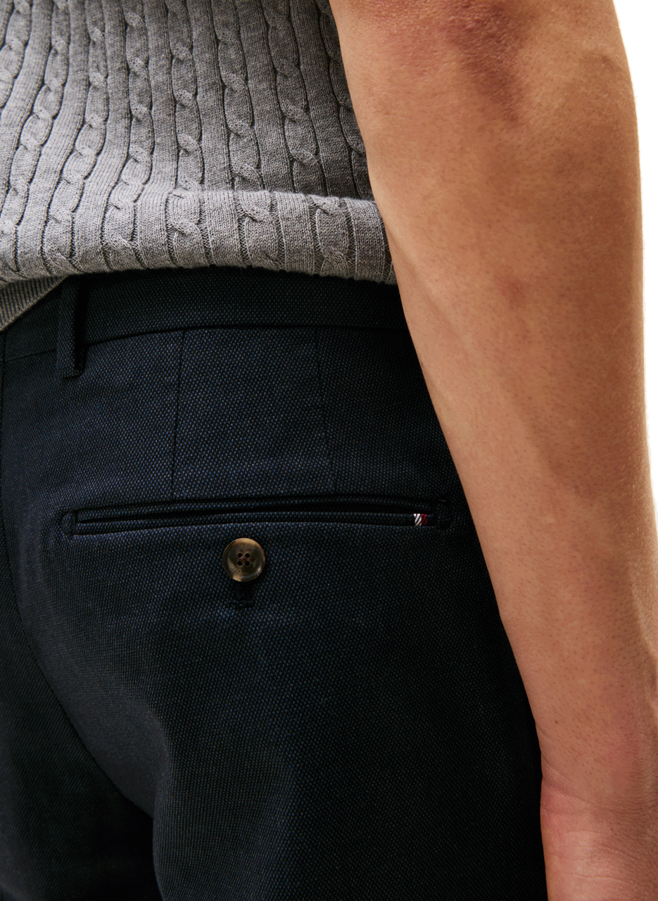 Cotton blend straight trousers TOMMY HILFIGER Blue