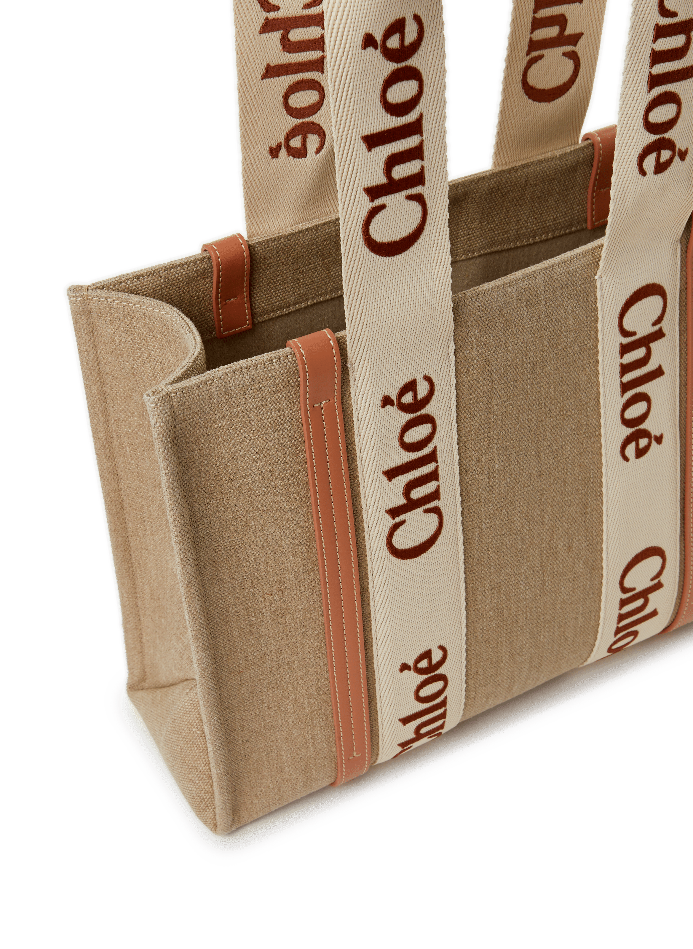 Sac cabas en lin CHLOÉ Orange