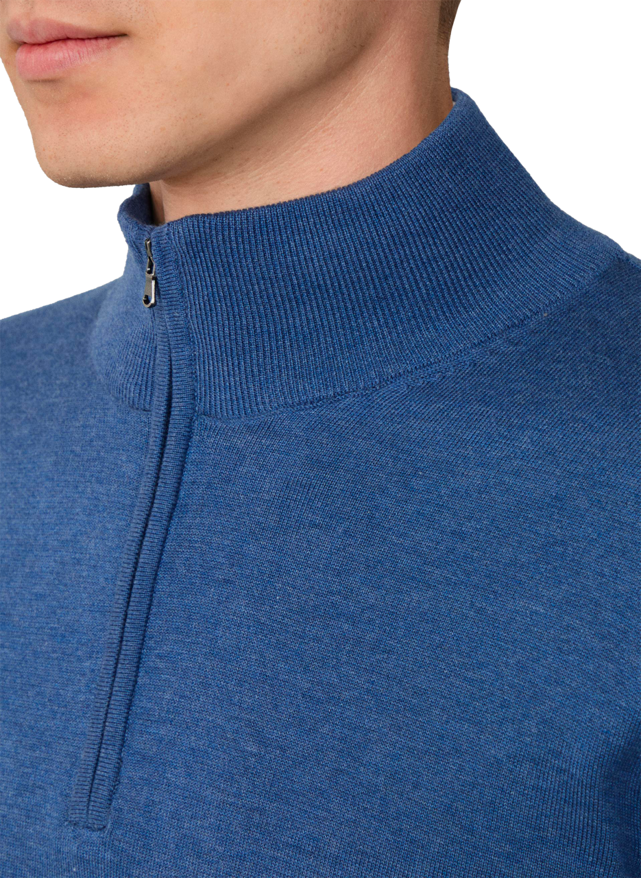 Pull en coton et soie FACONNABLE Bleu