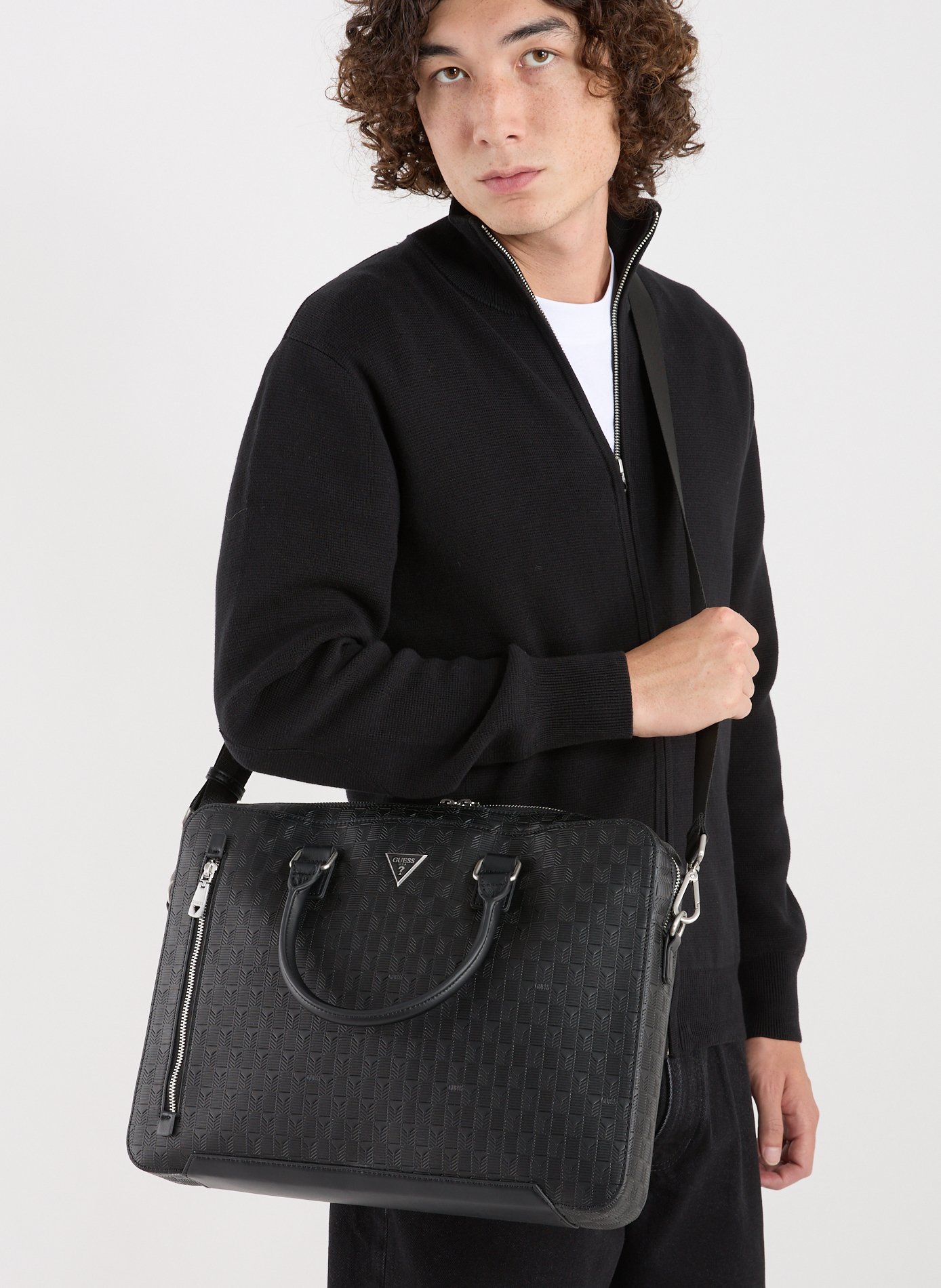 Textured document holder GUESS Black