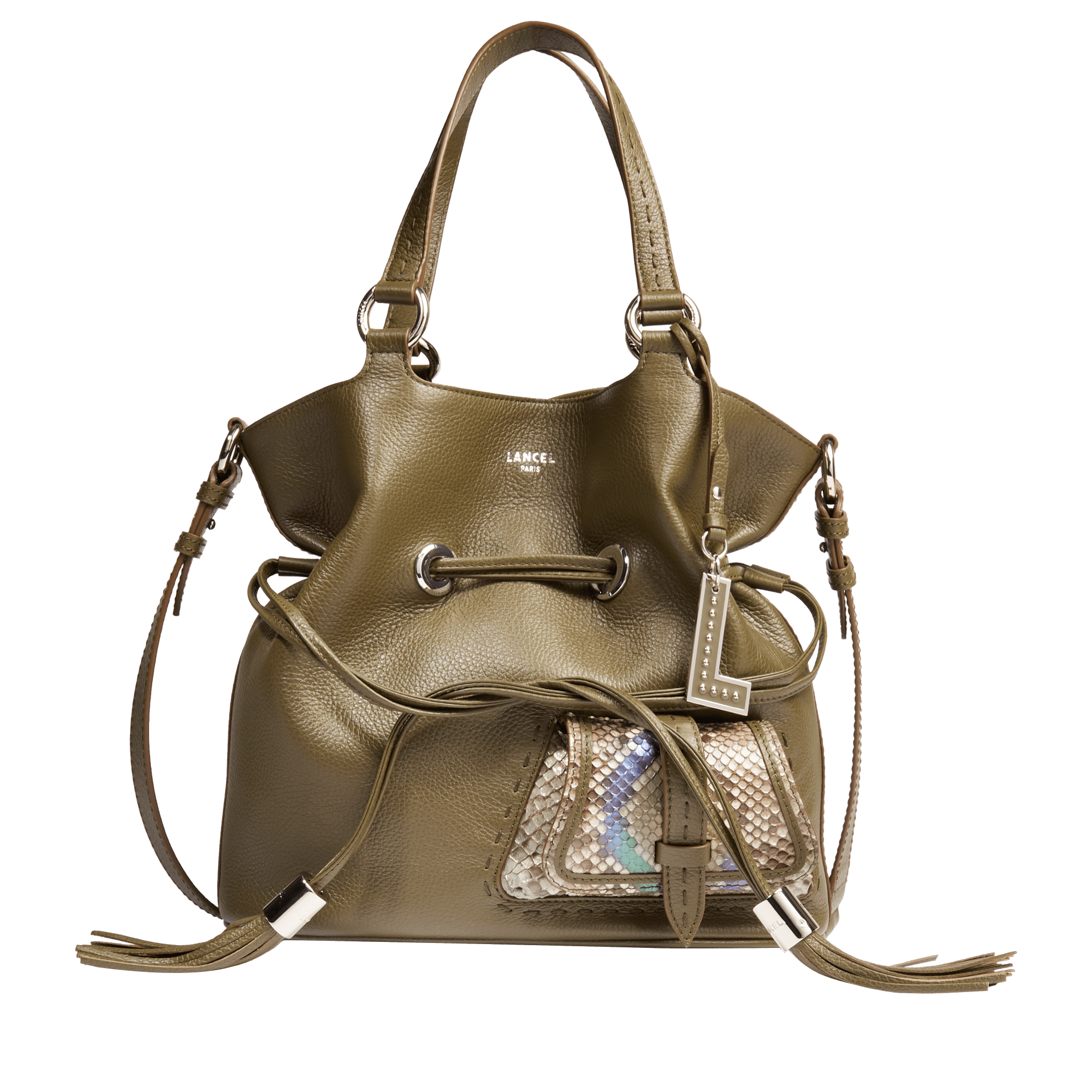 Sac seau m premier flirt de lancel en cuir LANCEL Vert