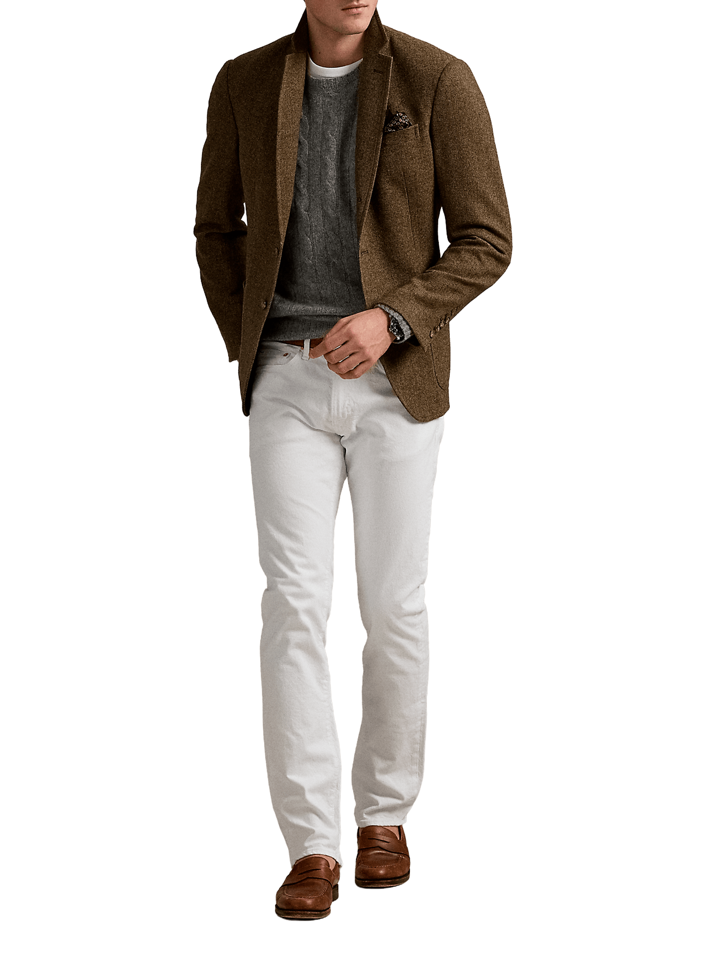 Herringbone blazer POLO RALPH LAUREN Brown