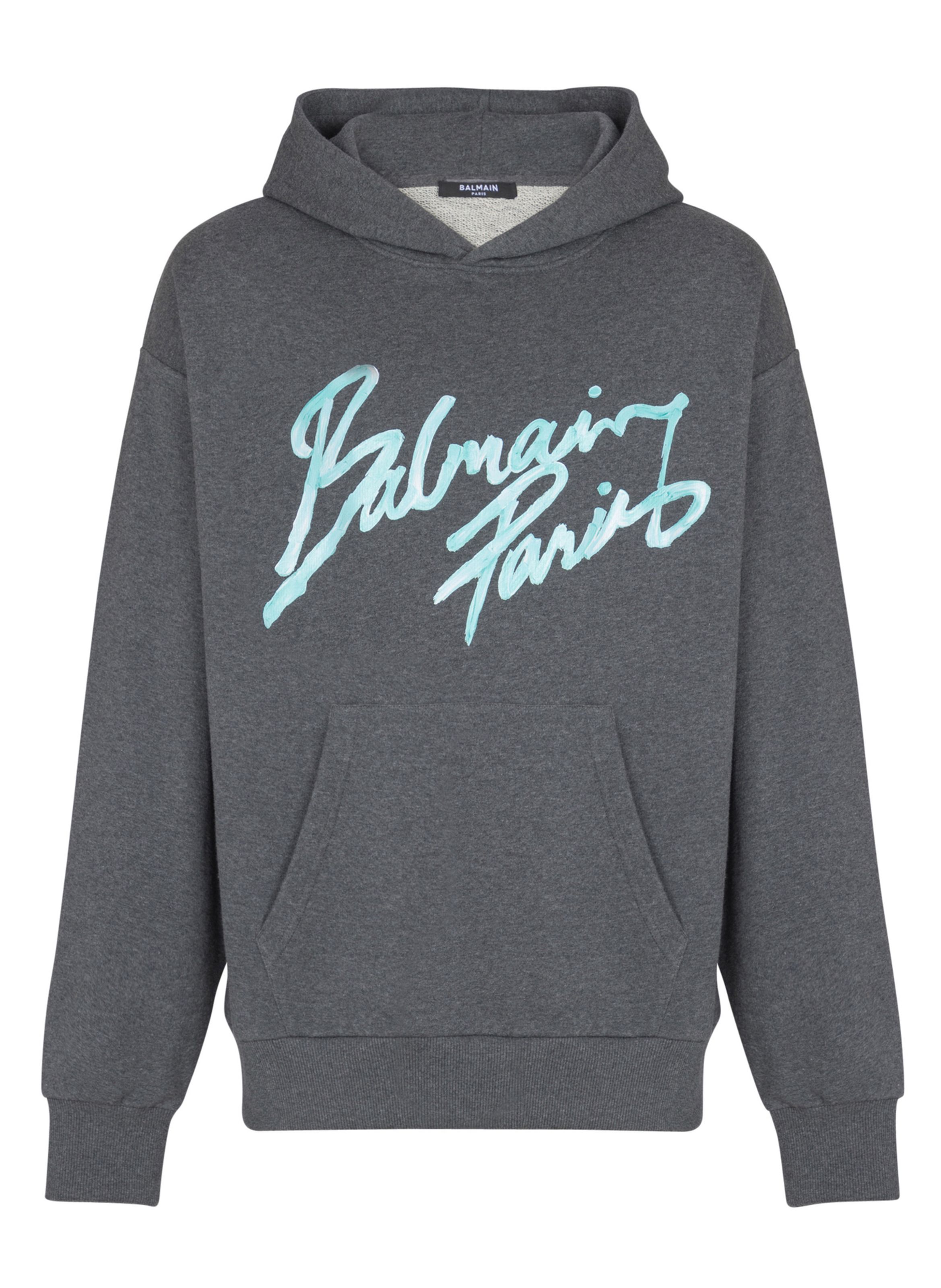 Hoodie avec imprimé BALMAIN Gris