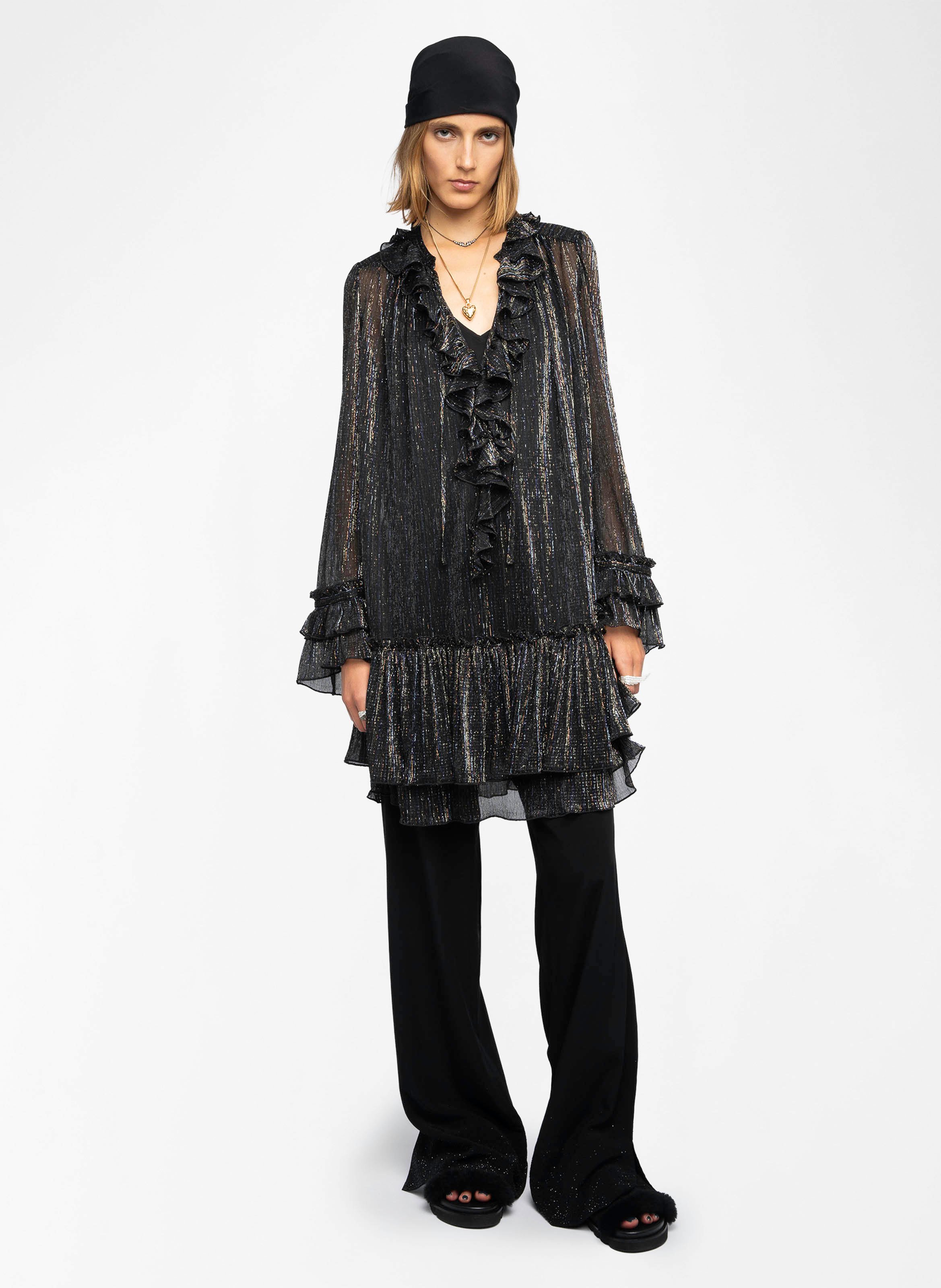 Robe courte droite col v ralice ZADIG&VOLTAIRE Noir
