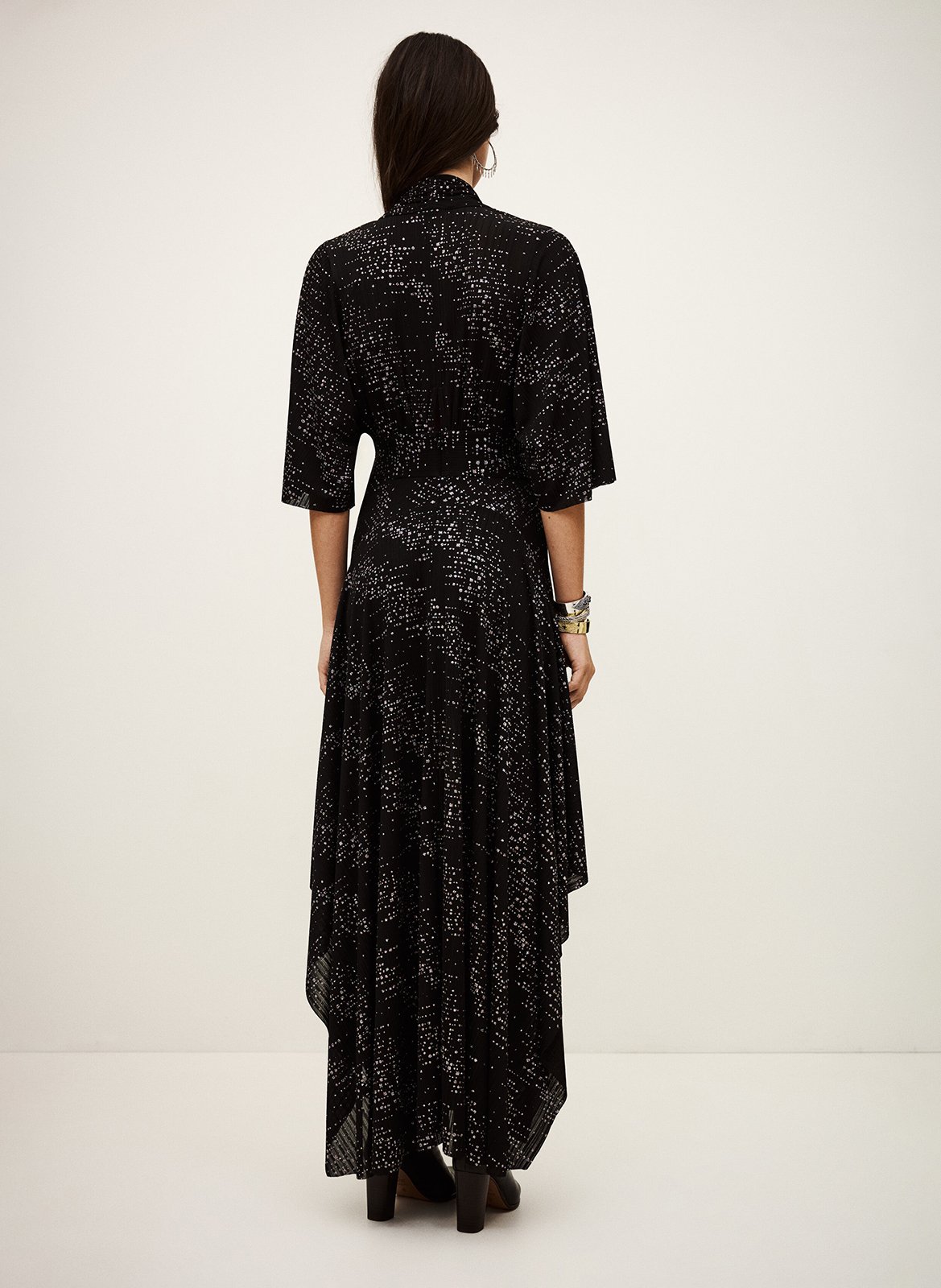 Robe longue ample à détails brillants tresor BA&SH Noir