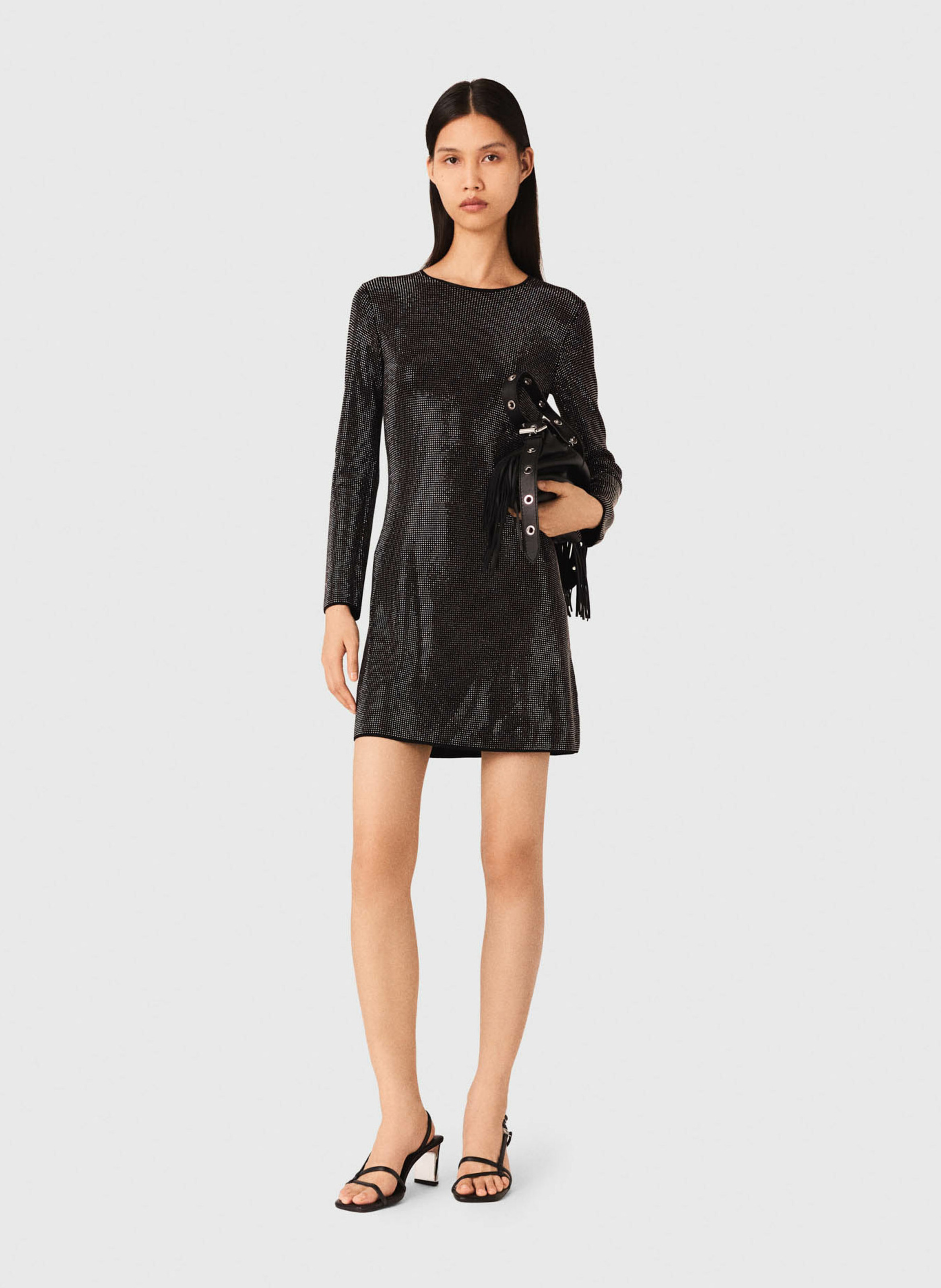 Robe courte pailletée MAJE Noir