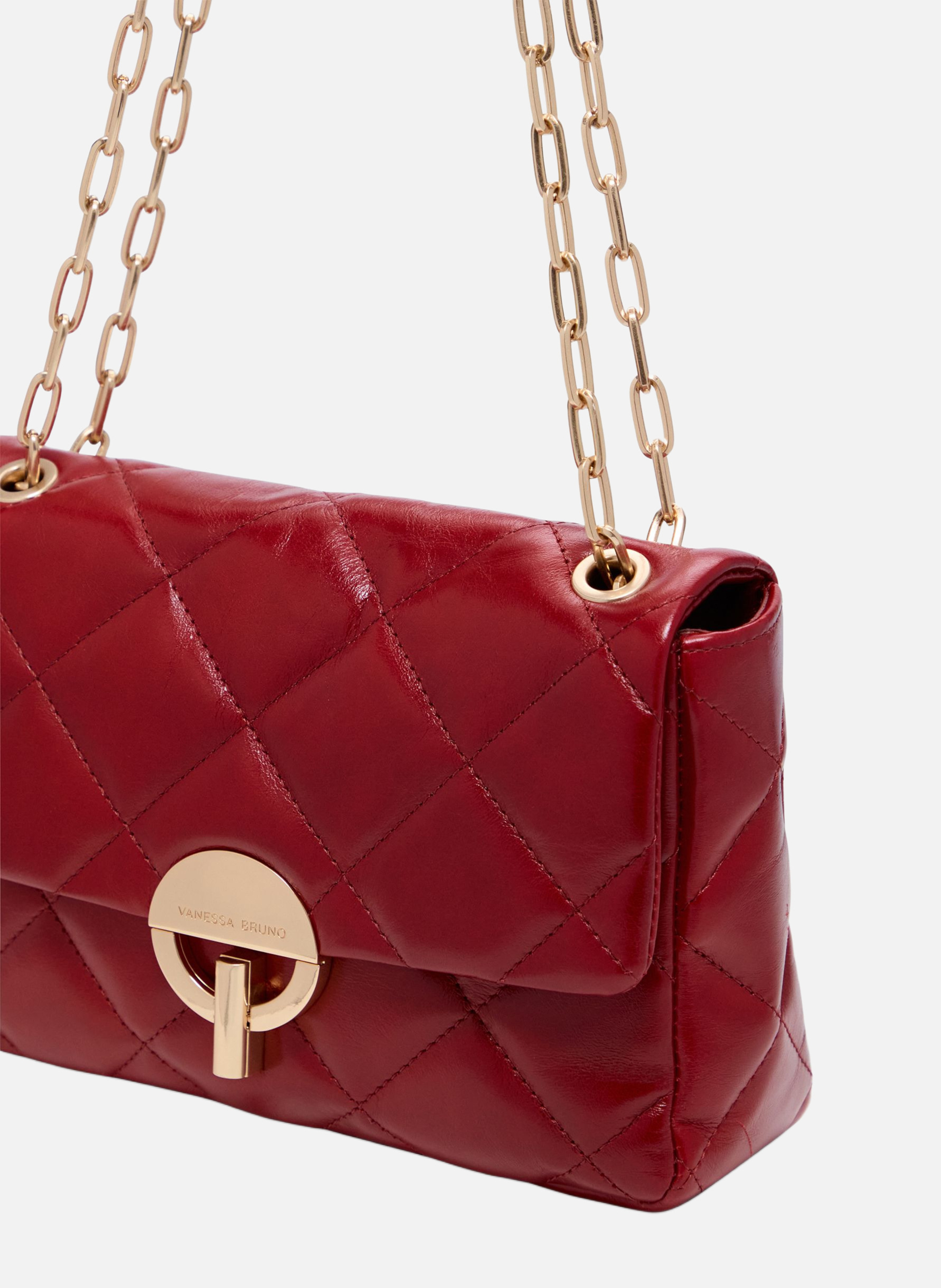 Grand sac moon en cuir VANESSA BRUNO Rouge