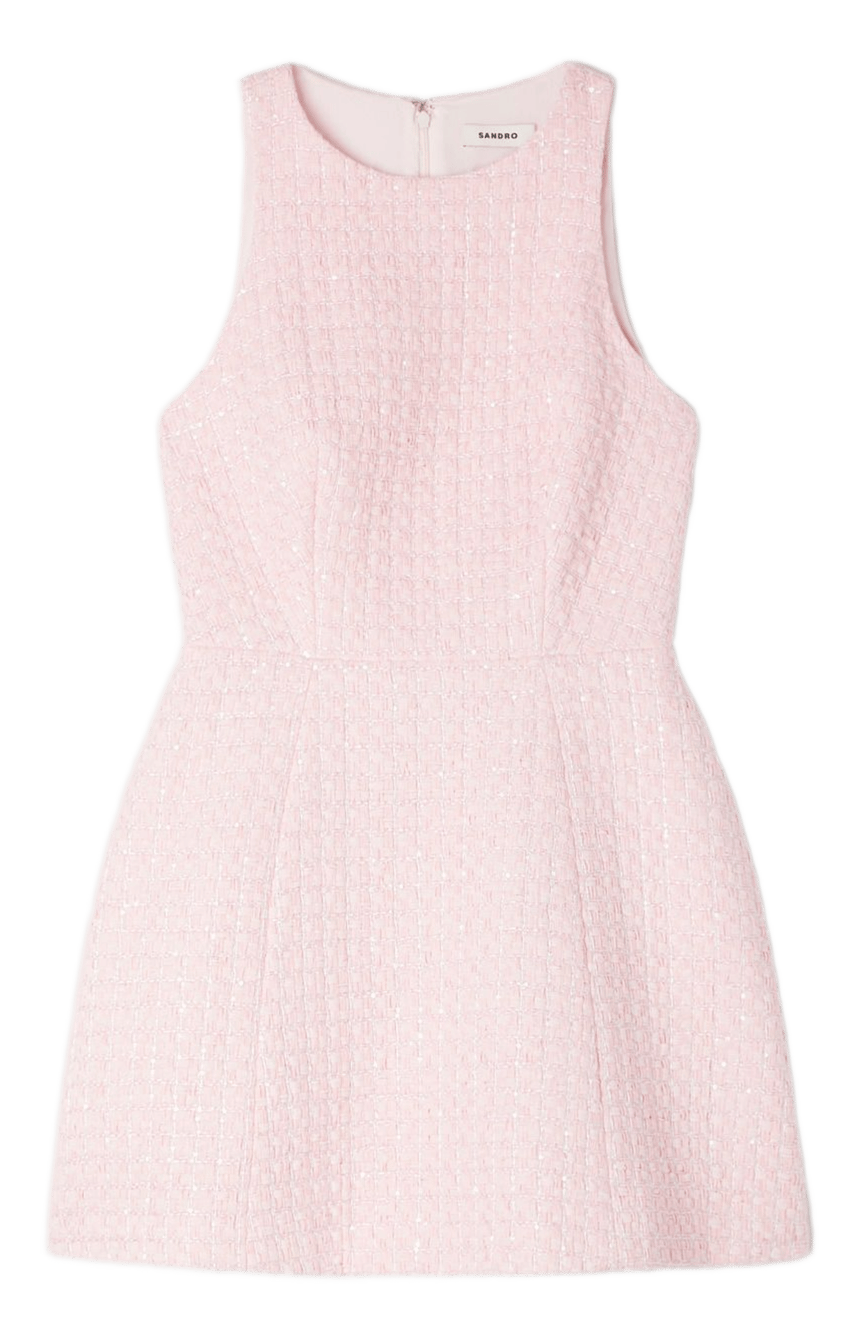 Robe courte col rond en tweed SANDRO Rose