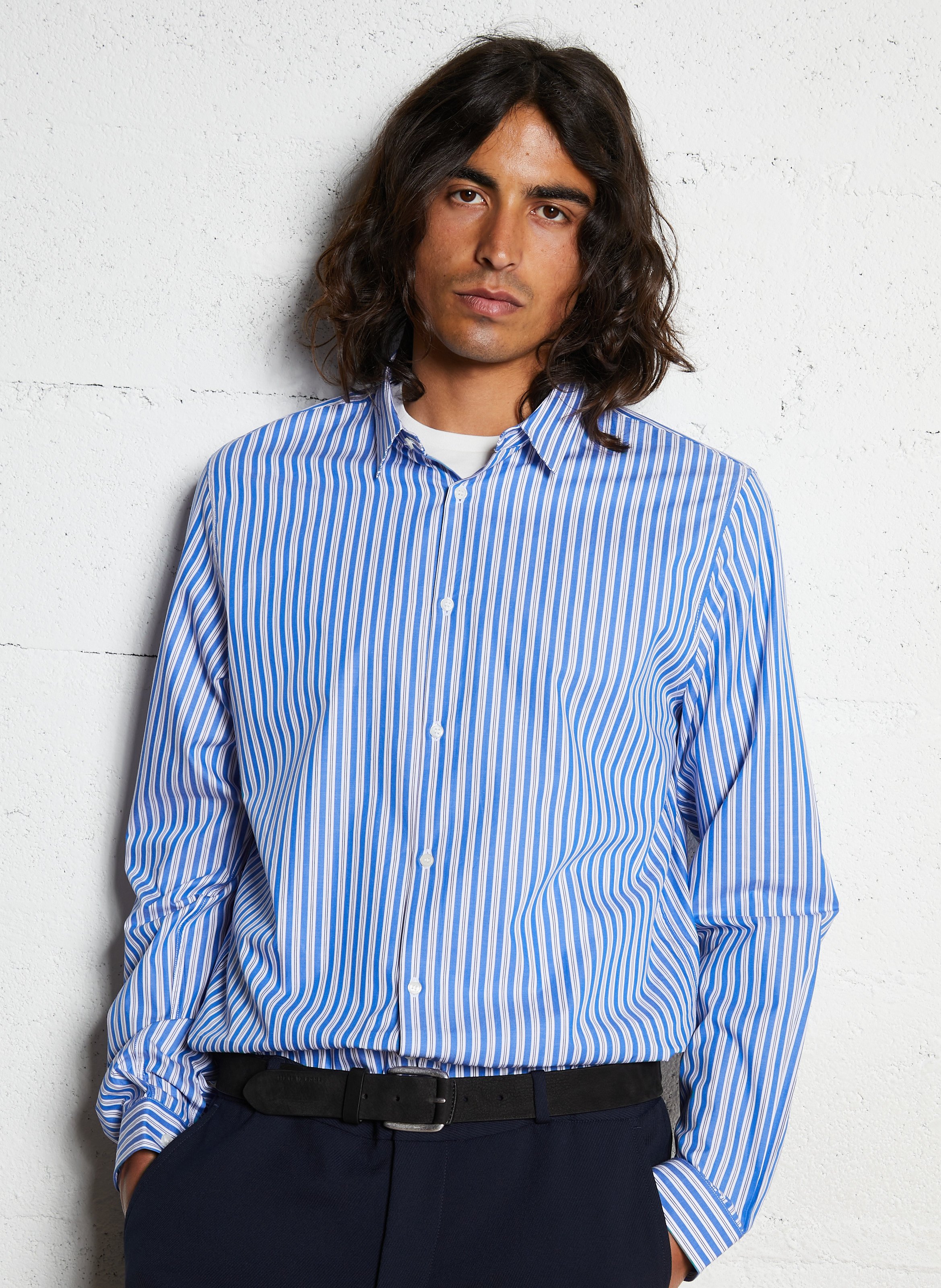 Chemise regular-fit à rayures IKKS Bleu