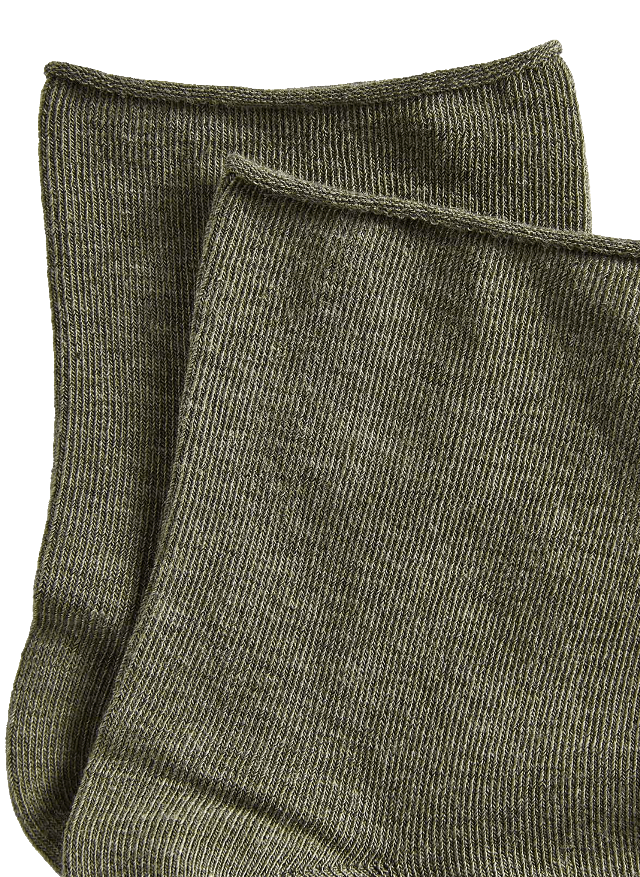 Socquettes bord roulotté en coton bio mélangés LE BOURGET Kaki