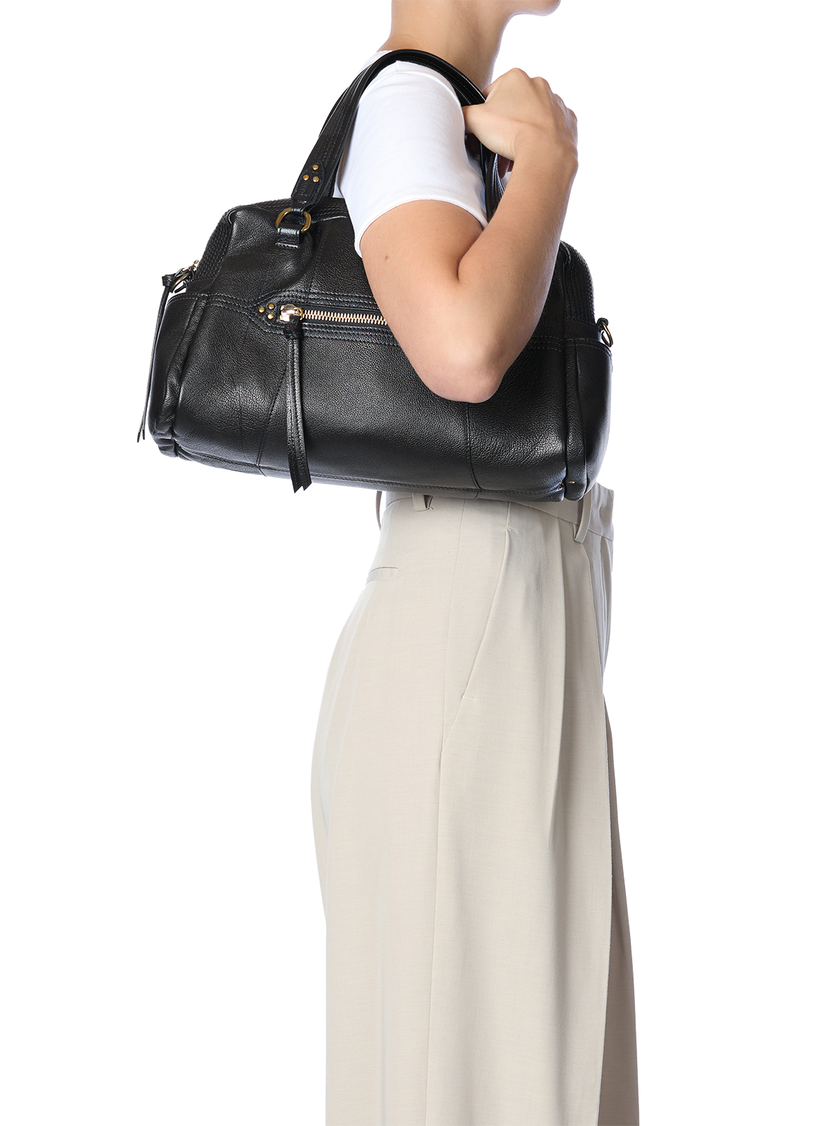 Lucky Bowling buffalo leather handbag JÉRÔME DREYFUSS Black