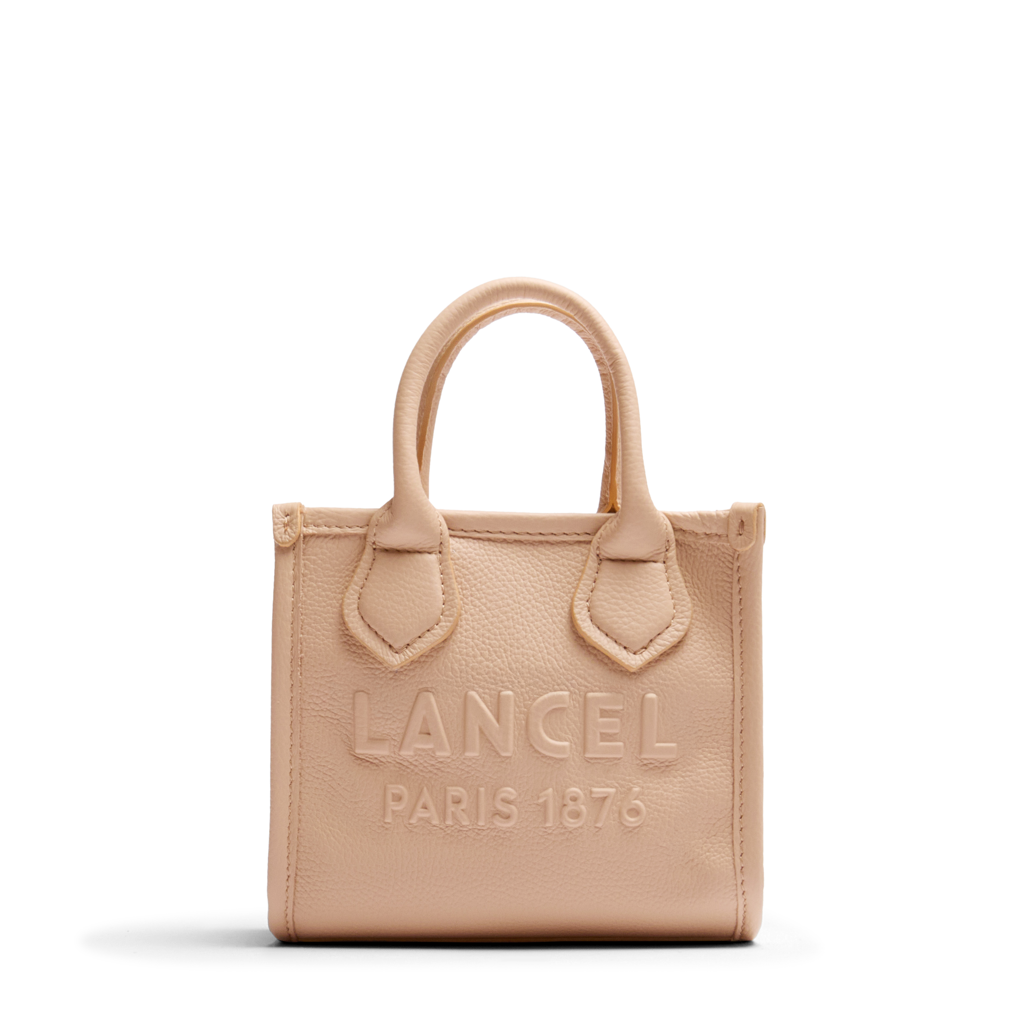 Mini sac cabas zippé double porté jour de lancel en cuir LANCEL Beige
