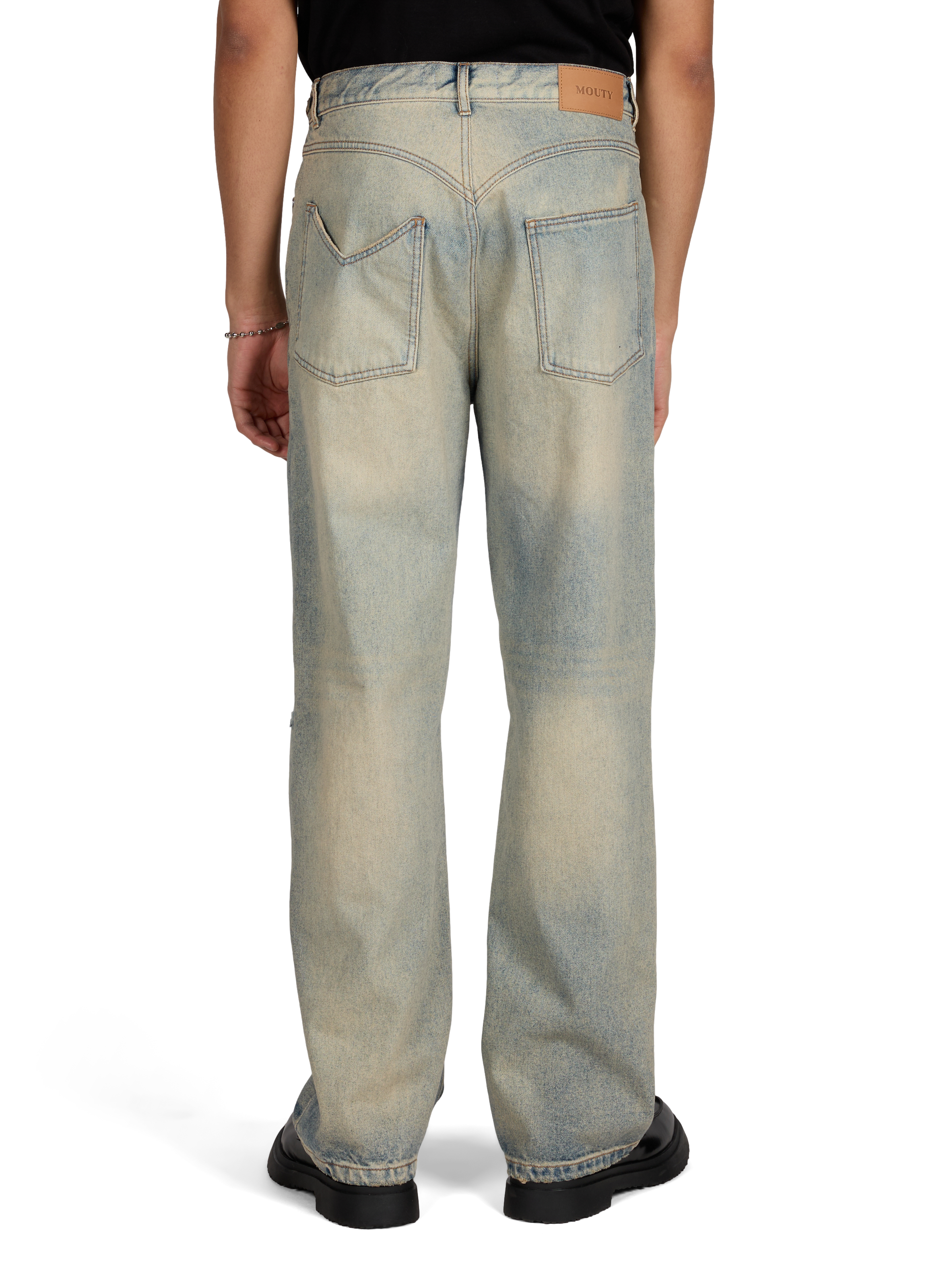 Jeans Wide Leg en coton MOUTY Bleu