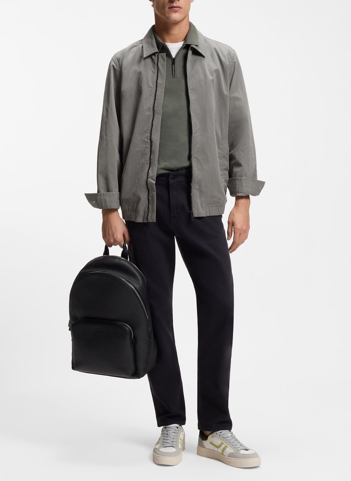 Polo slim-fit en coton mélangé BOSS Argent