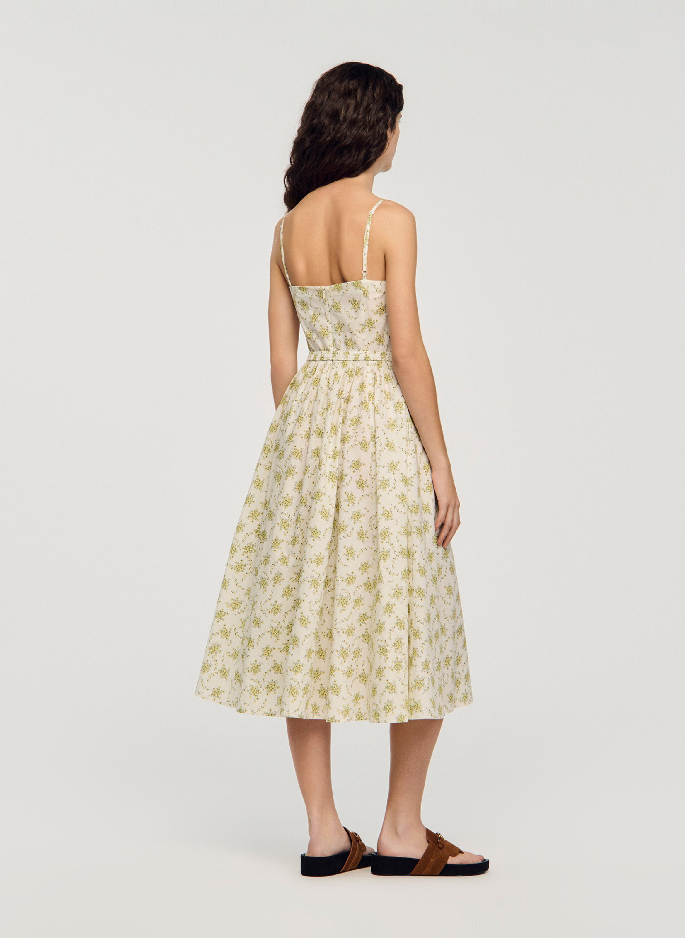 Robe midi à imprimé floral SANDRO Vert