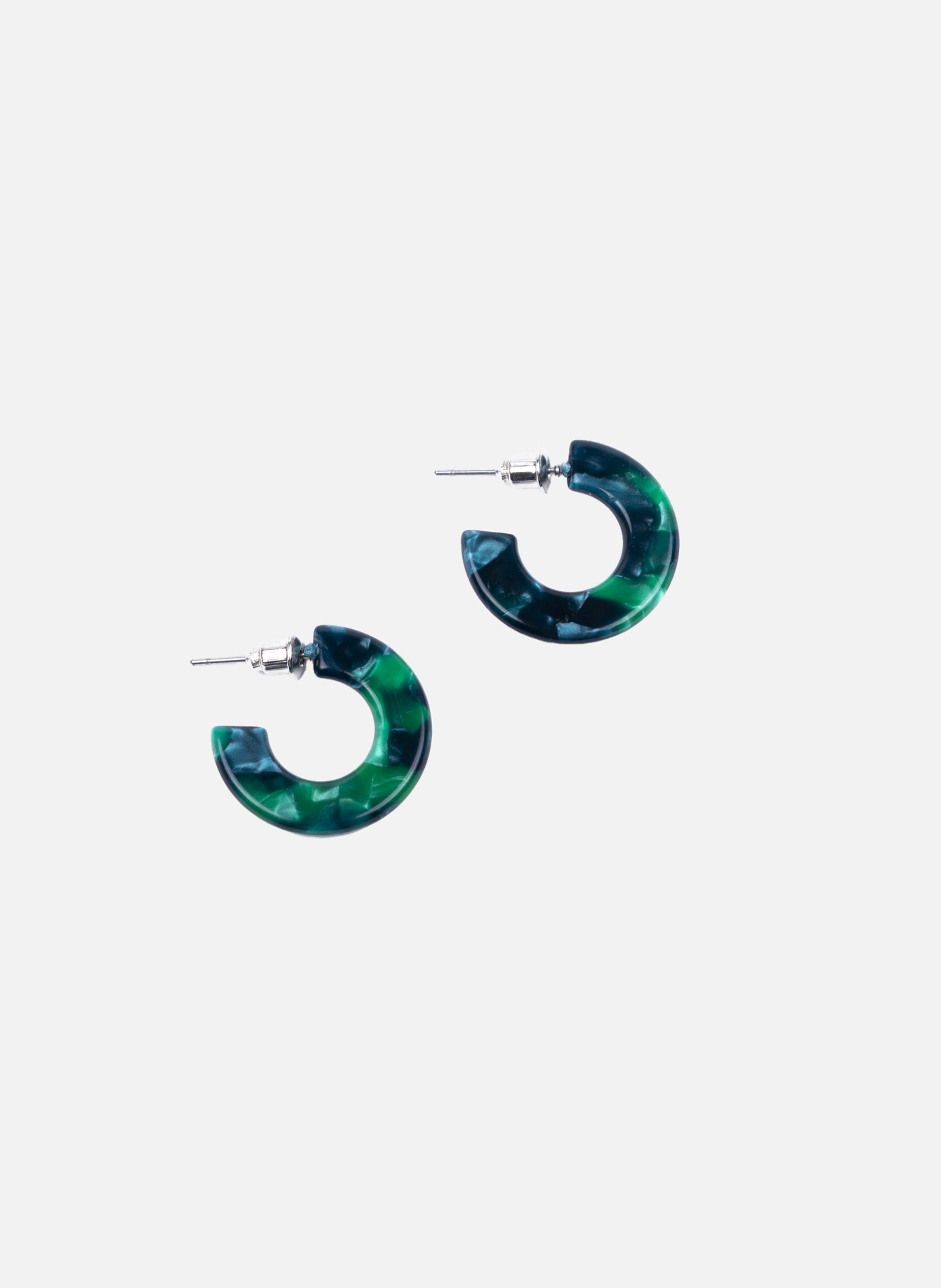 Boucles d'oreilles osaka en acétate de cellulose KURAGE GINZA Vert