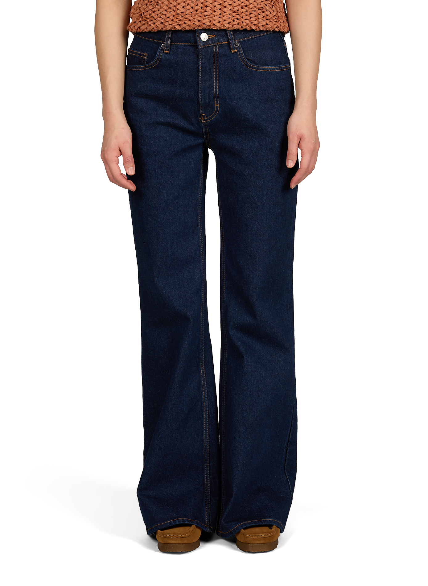 Flare jeans Tsmarie in blended cotton TOPSHOP Blue