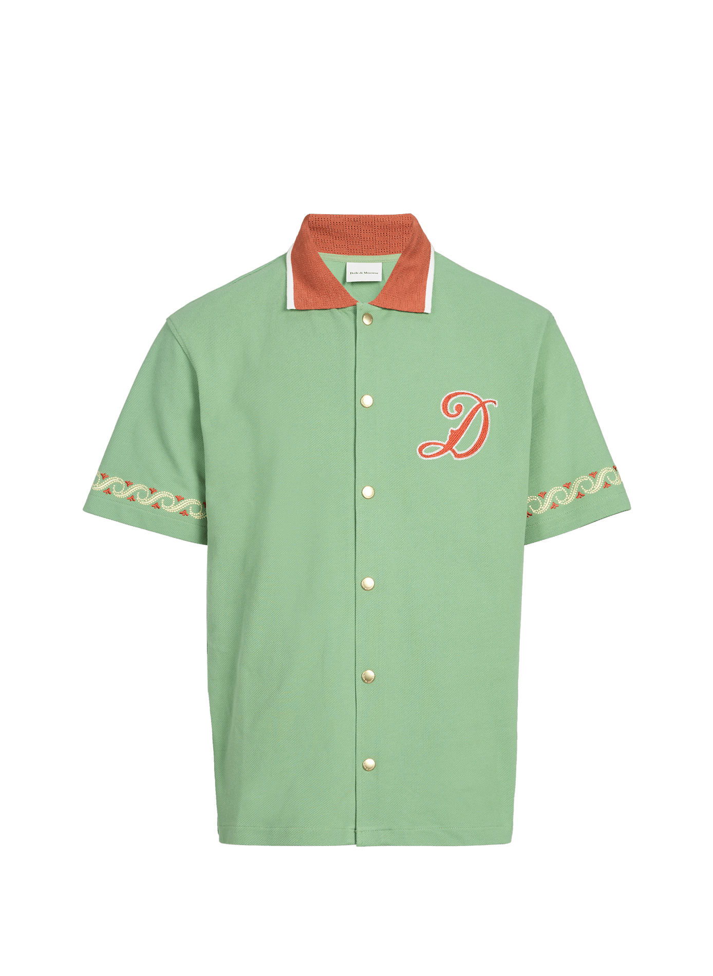 Camisa bordada de manga corta en algodón DROLE DE MONSIEUR Verde