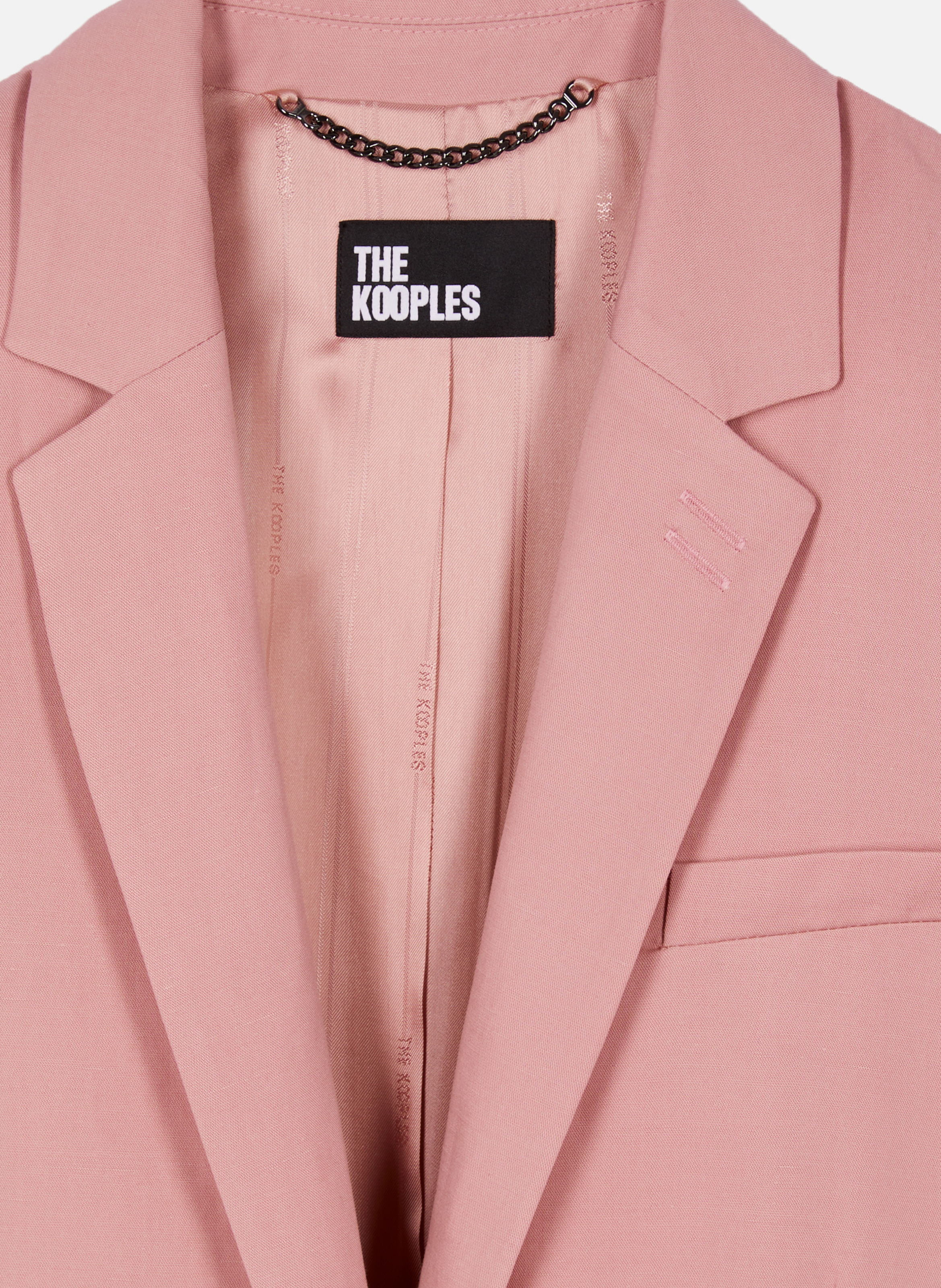 Veste de tailleur droite en lin et coton THE KOOPLES Rose
