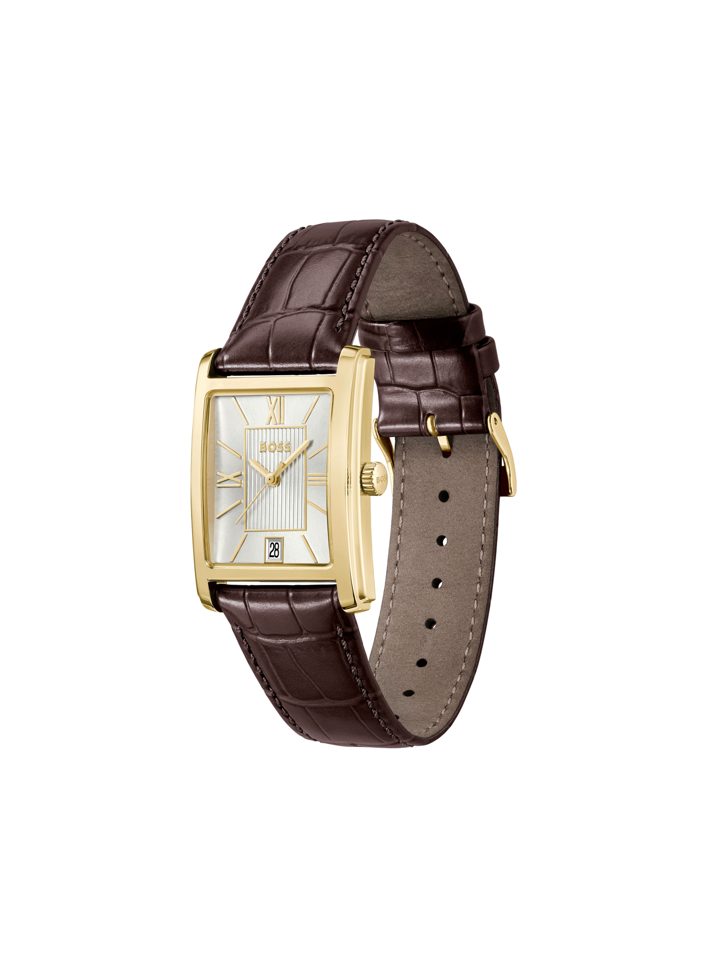 Montre quartz Principle Dress en cuir BOSS MONTRES Blanc