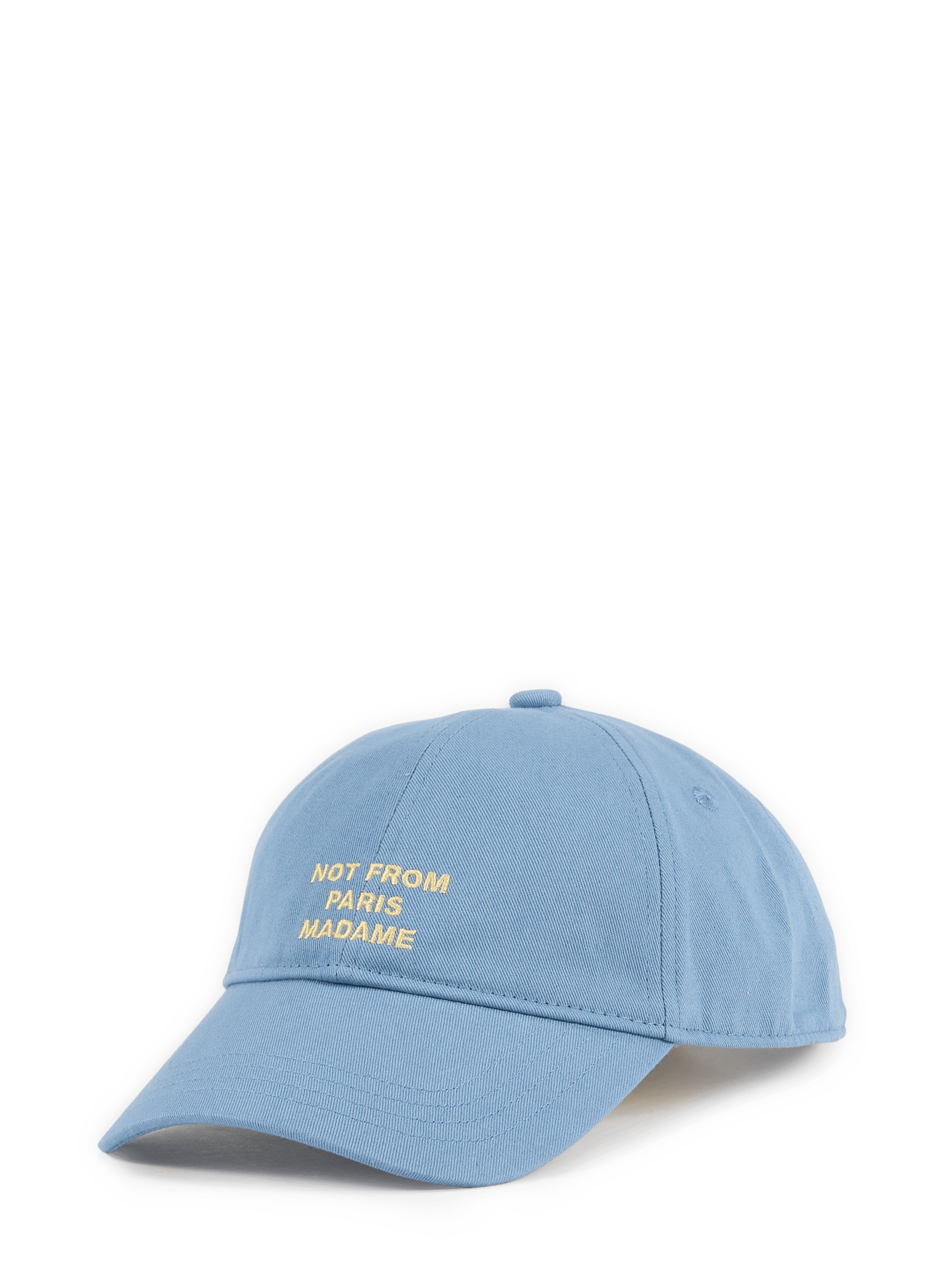 Embroidered Cotton Slogan Cap DROLE DE MONSIEUR Blue