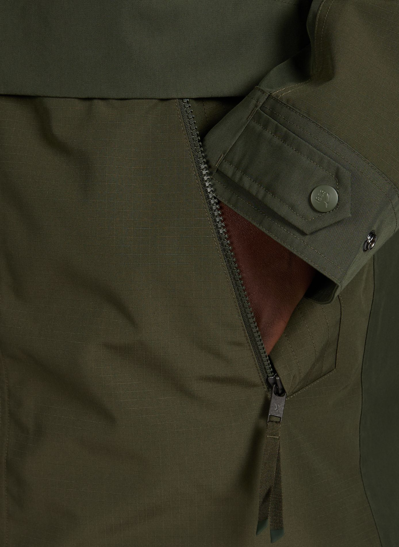 Parka à capuche en coton mélangé AIGLE Kaki