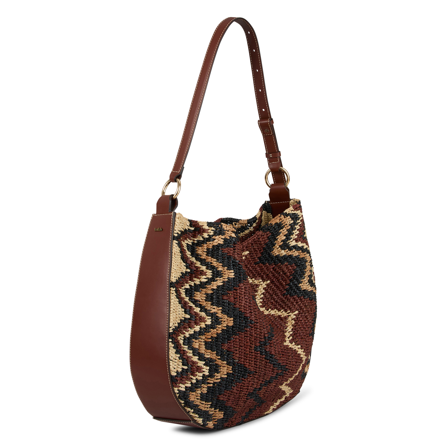Sac hobo en raphia arya BA&SH Multicolore