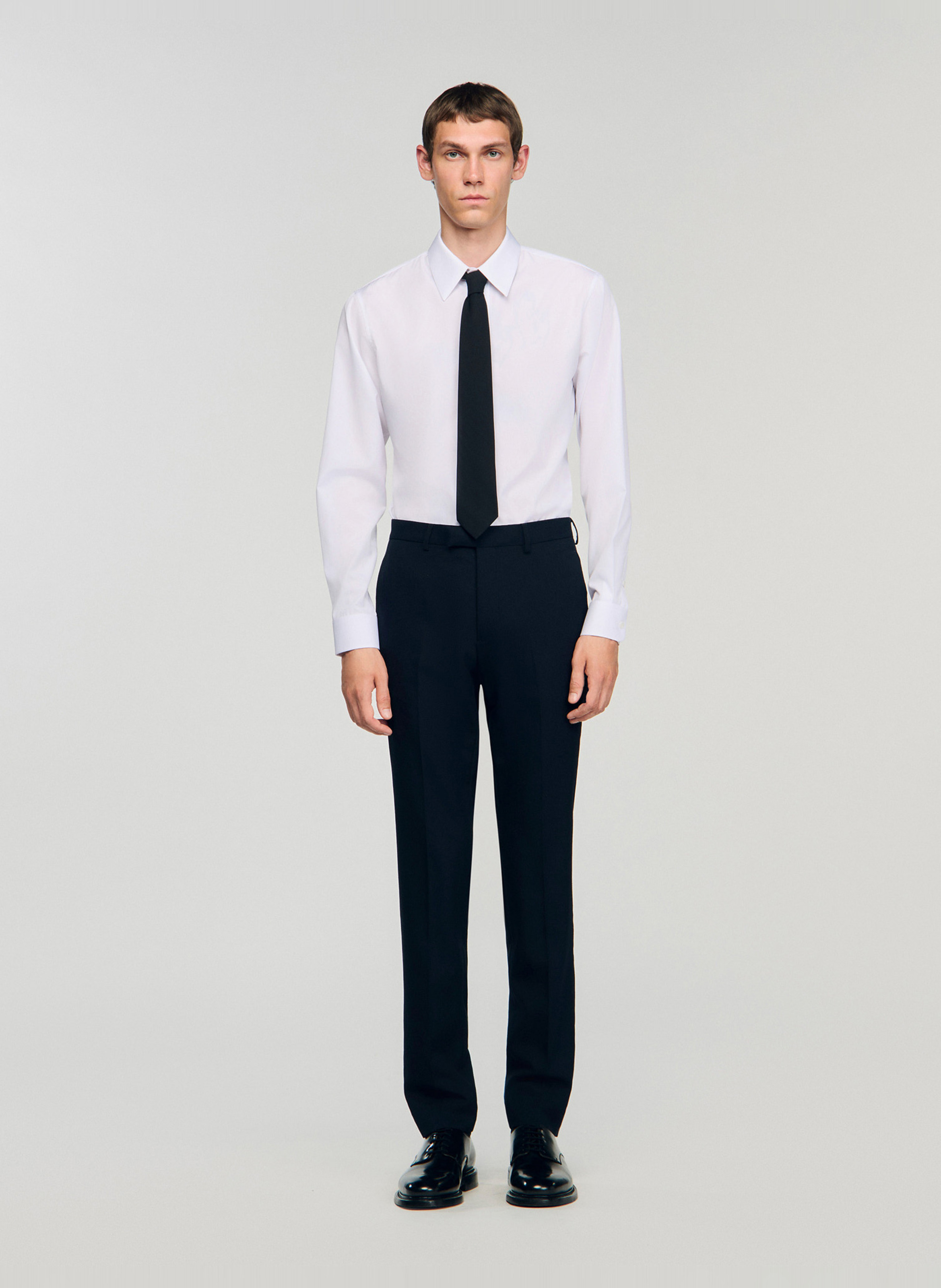 Pantalon de costume en laine SANDRO Bleu