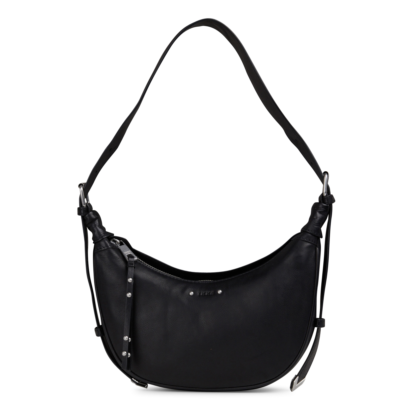 Sac demi-lune en cuir grainé allane s IKKS Noir