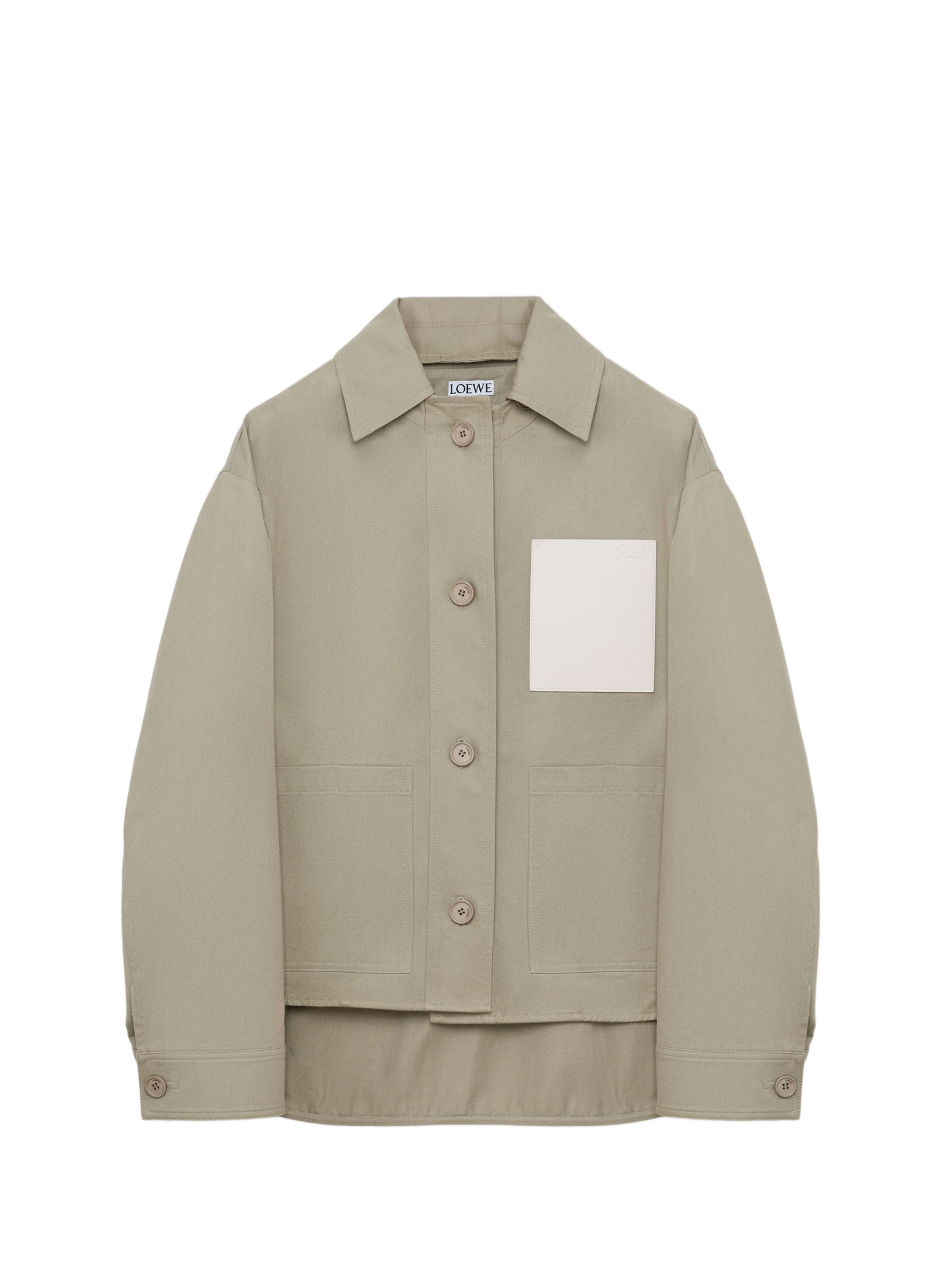 Veste utilitaire en coton et poche en cuir LOEWE Vert