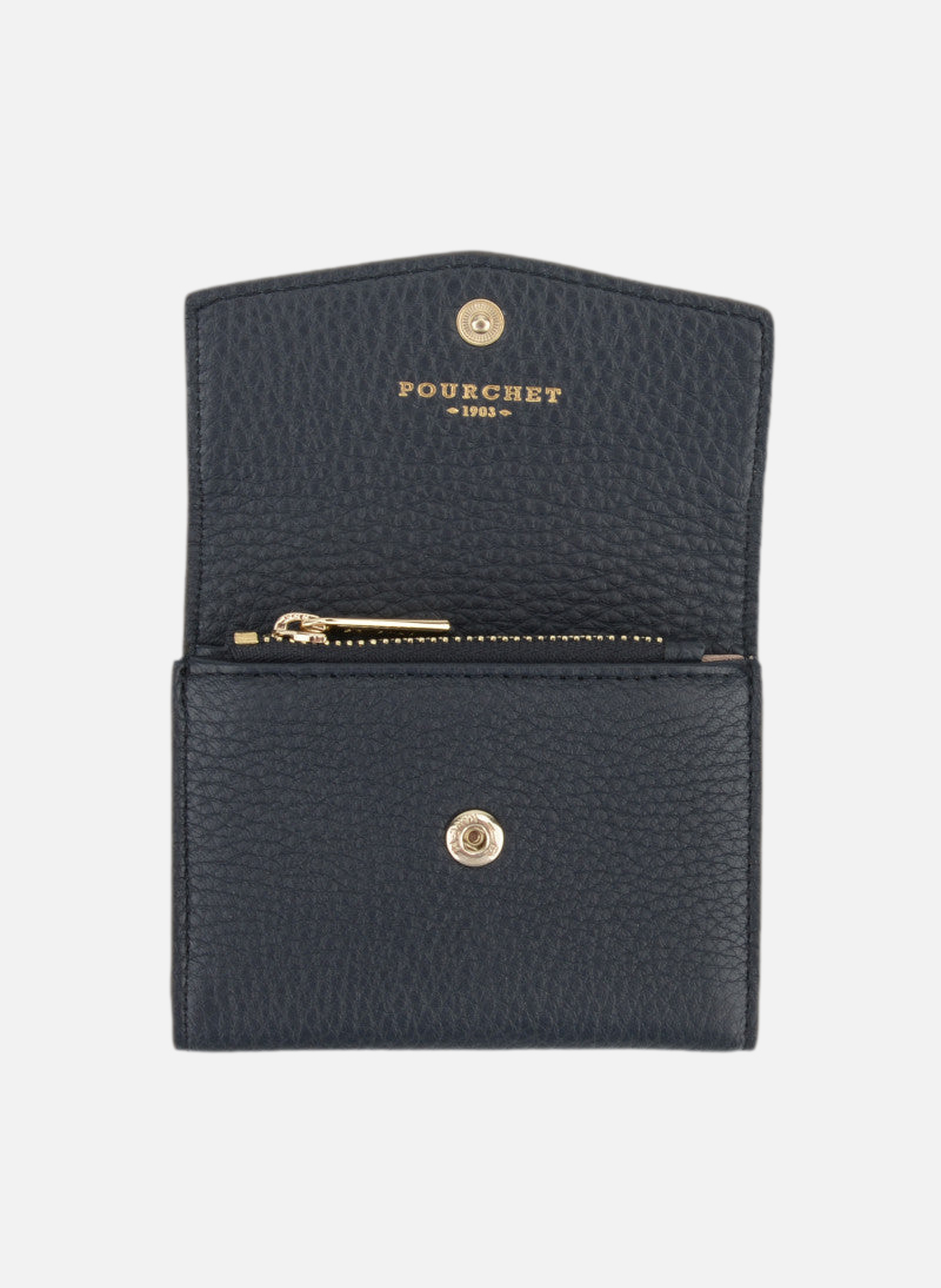 Club | porte-monnaie pm en cuir de veau | Bleu POURCHET Femme