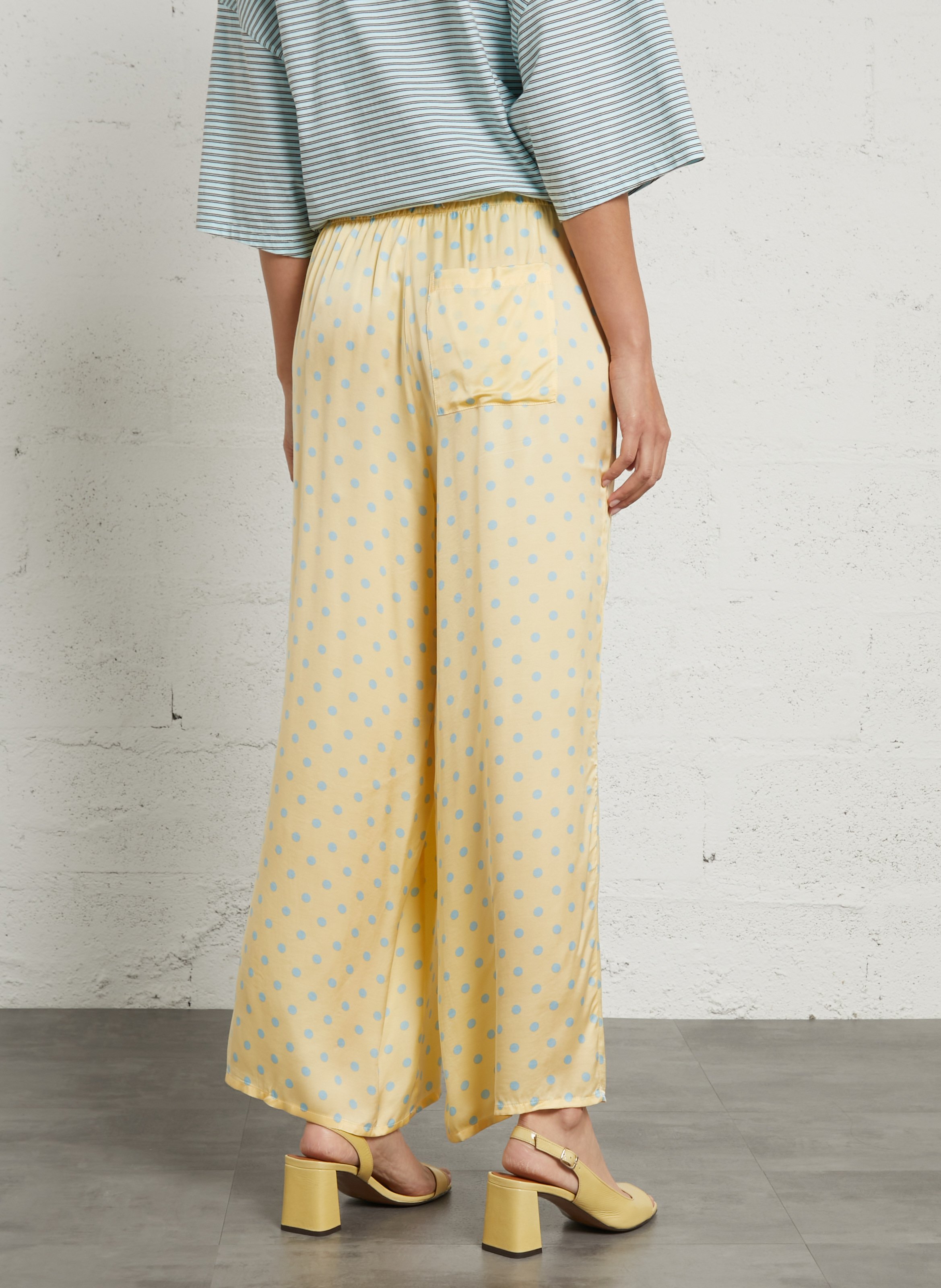 Pantalon large fluide à pois bovalow AMERICAN VINTAGE Jaune