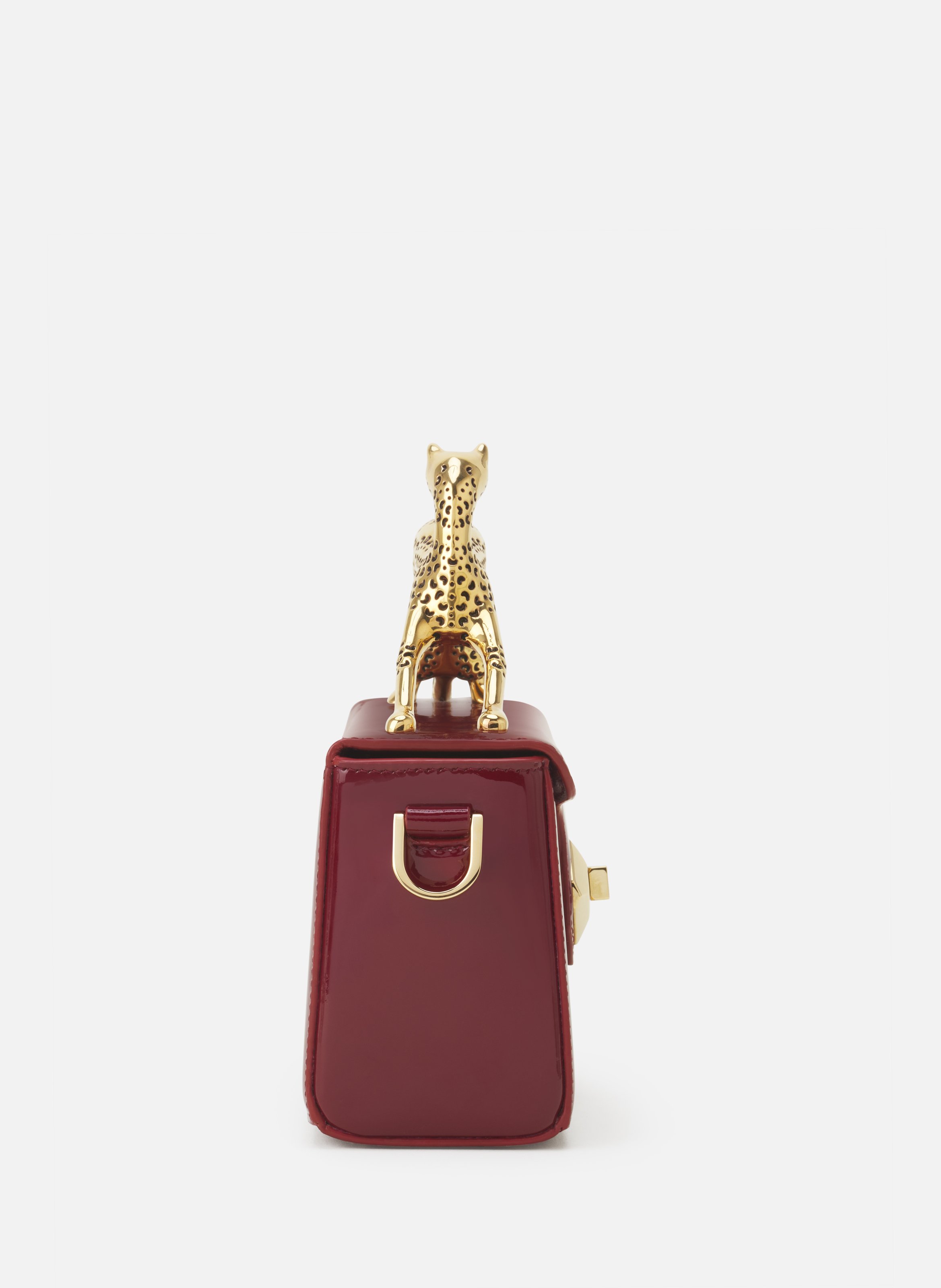 Sac pencil cat nano en cuir vernis LANVIN Rouge