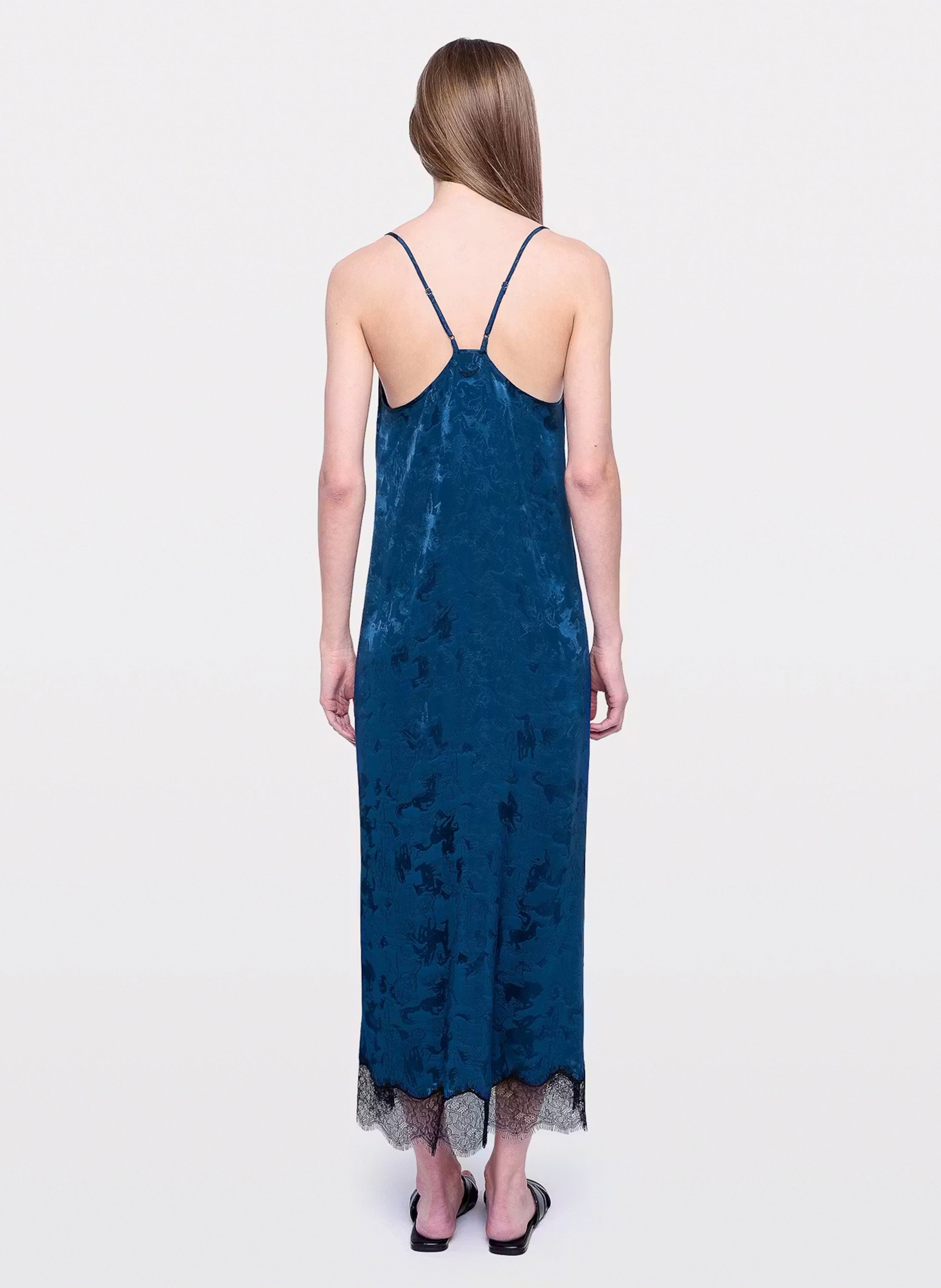 Robe longue en soie imprimée respa ZADIG&VOLTAIRE Bleu