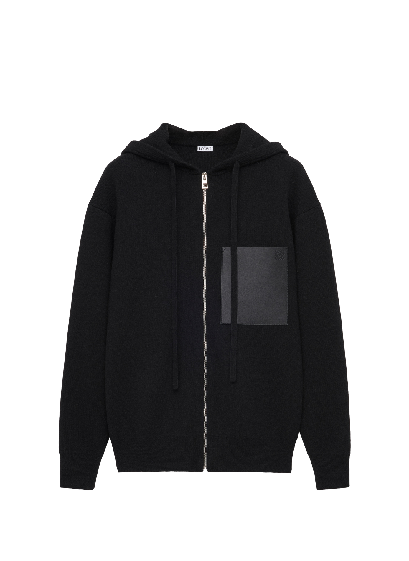 Gefütterter Kapuzenpullover aus Wolle LOEWE Schwarz