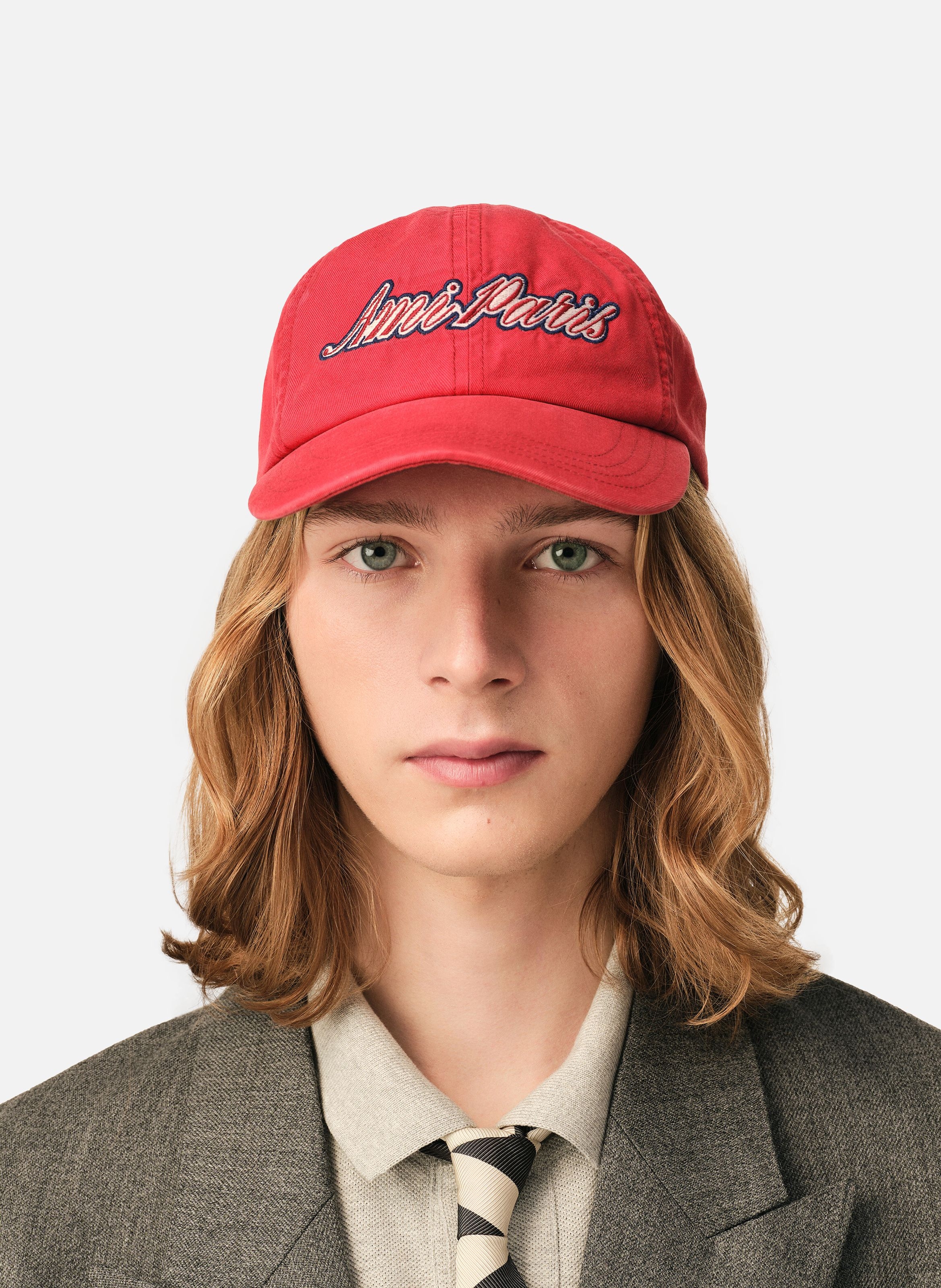 Casquette unisexe en coton broderie ami paris AMI PARIS Rouge