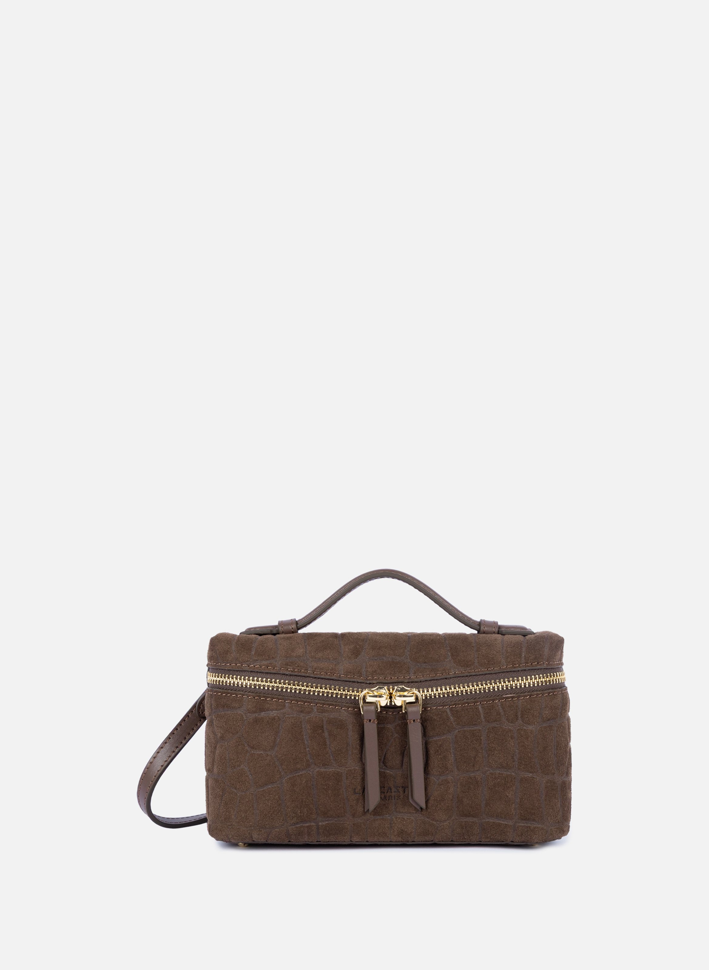 Kleine doosvormige tas - suède-effect LANCASTER Bruin