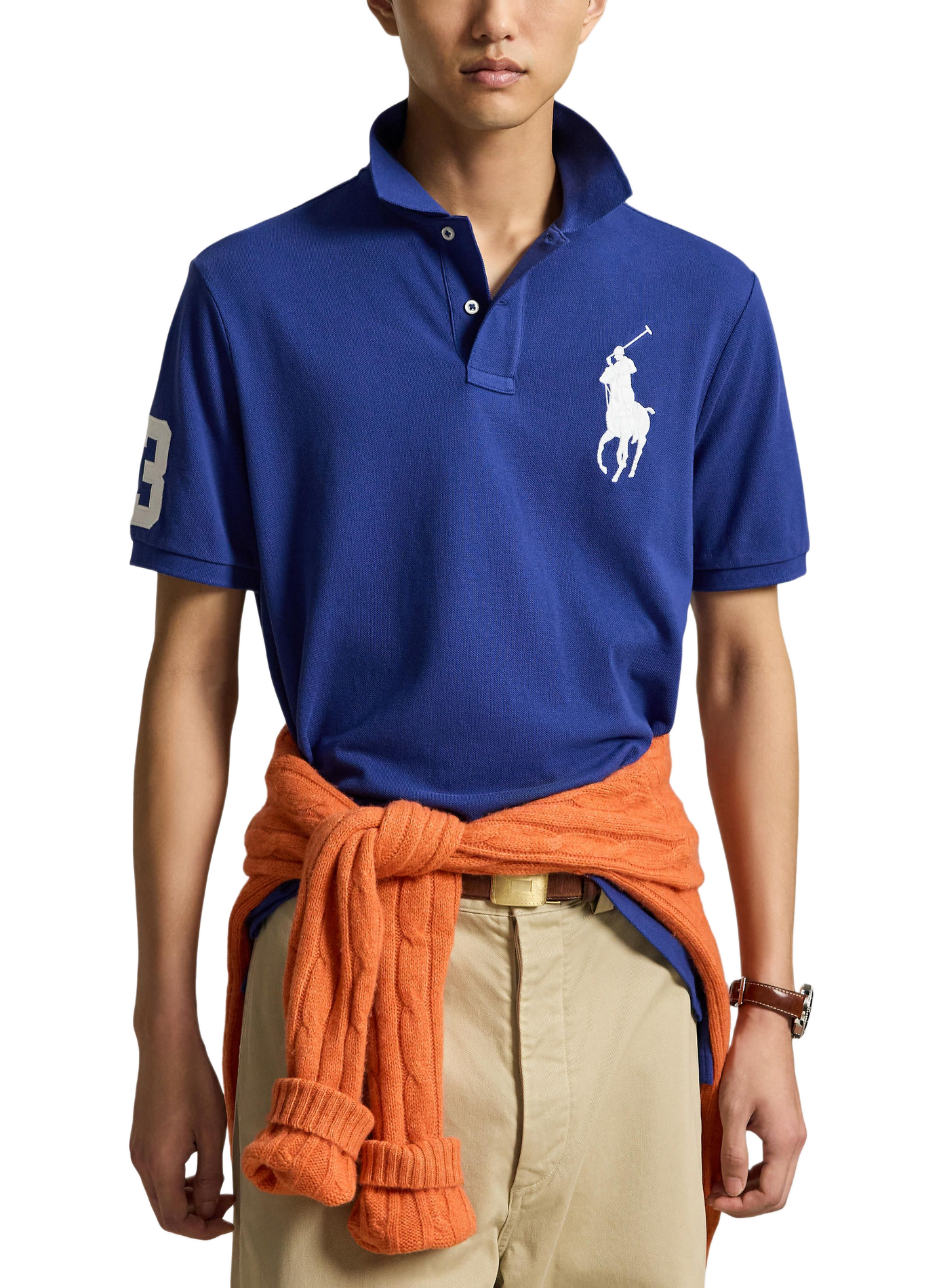 Polo droit manches courtes en coton POLO RALPH LAUREN Bleu