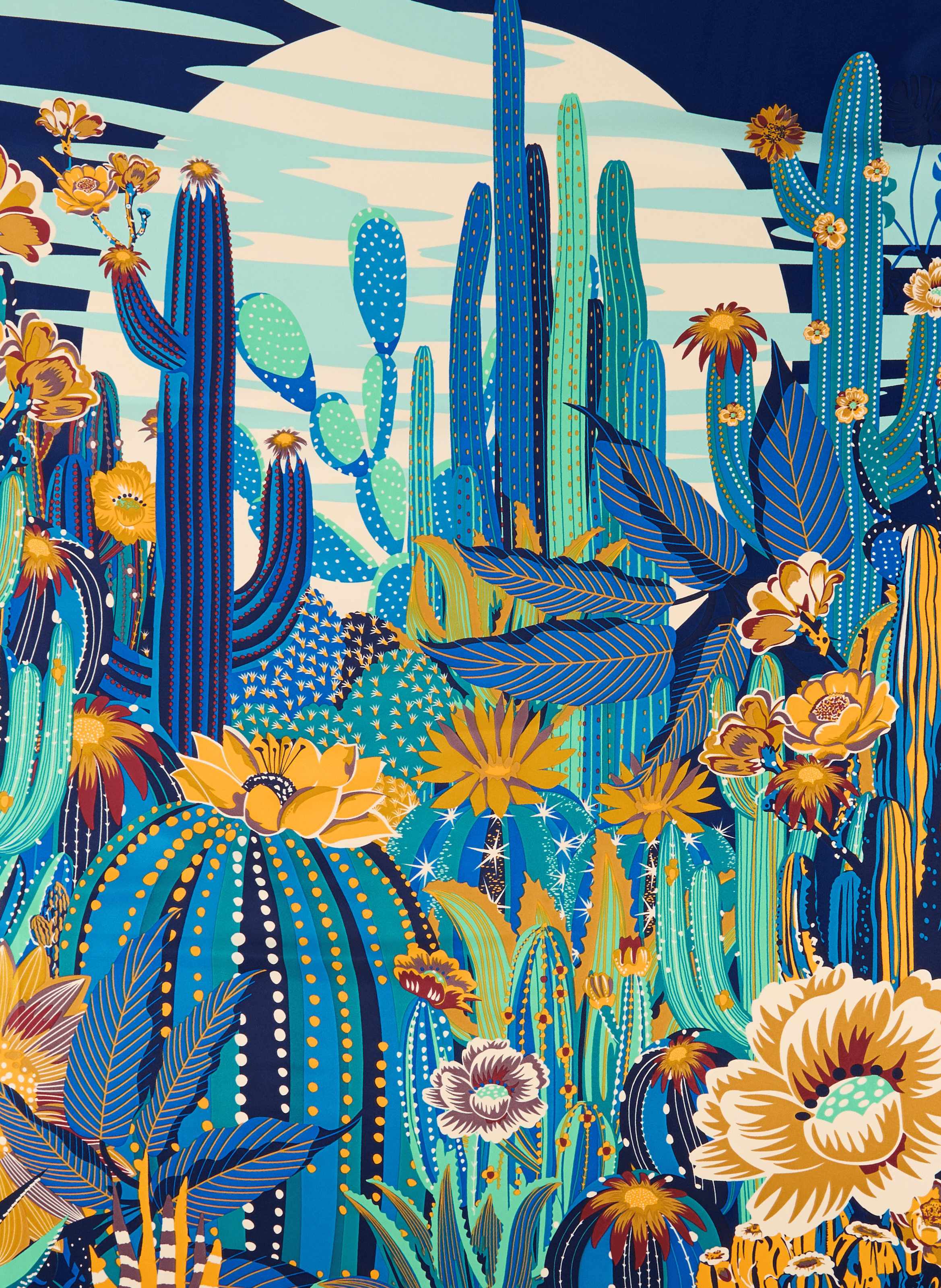 Cactus-Printtuch WILD Blau