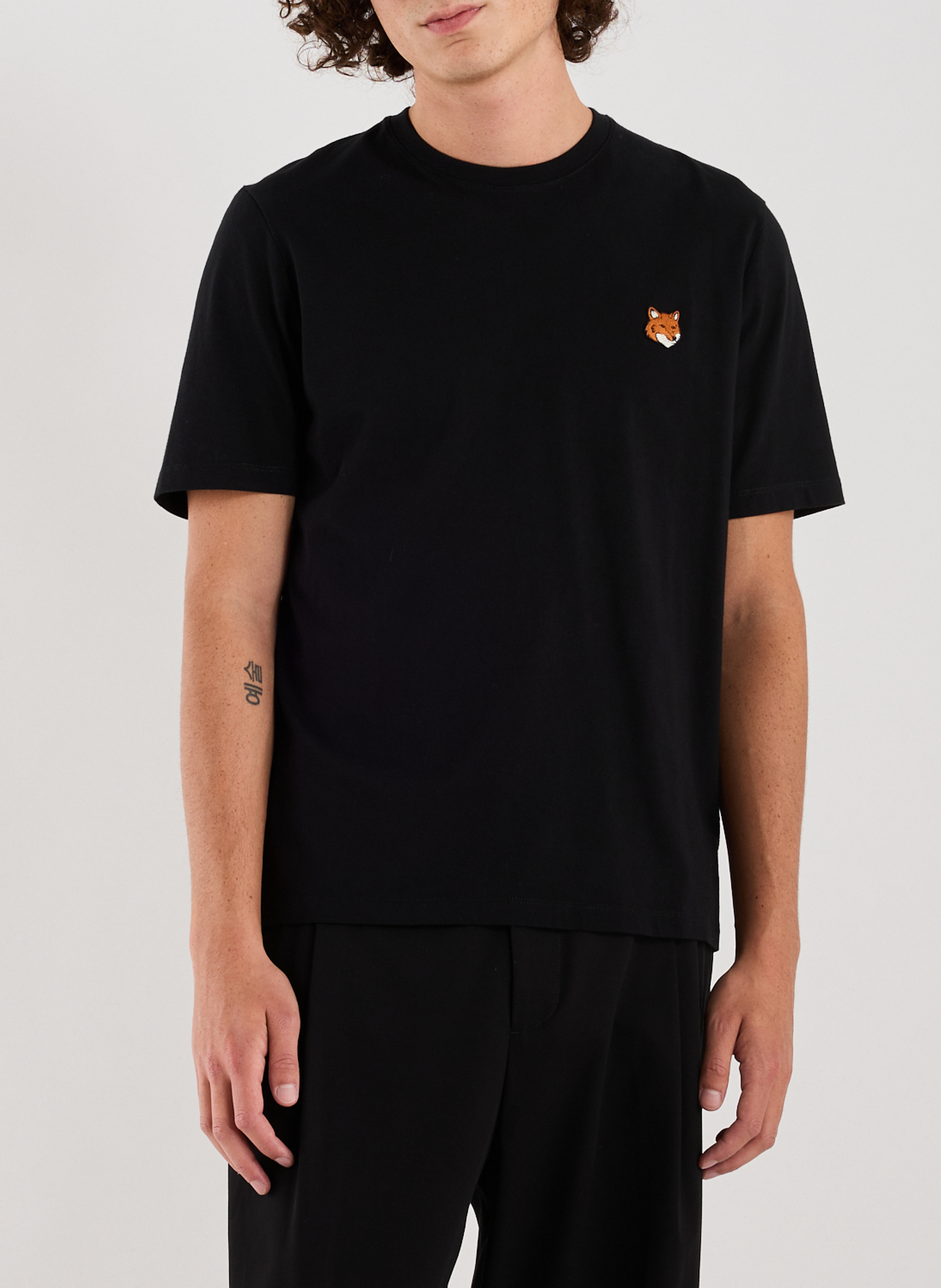 T-shirt van katoen Fox Regular MAISON KITSUNÉ Zwart