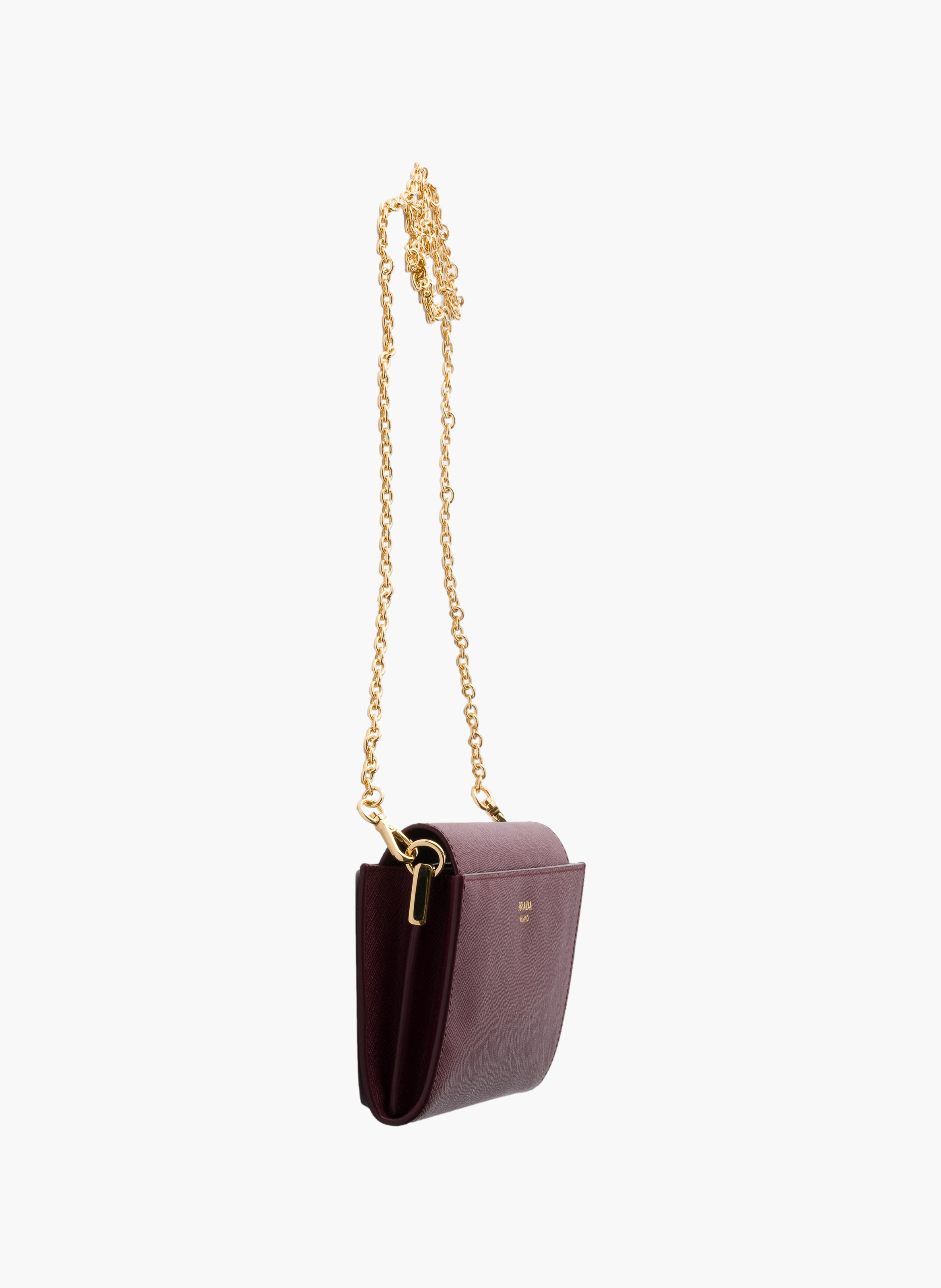 Portefeuille à bandoulière en cuir saffiano PRADA Rouge