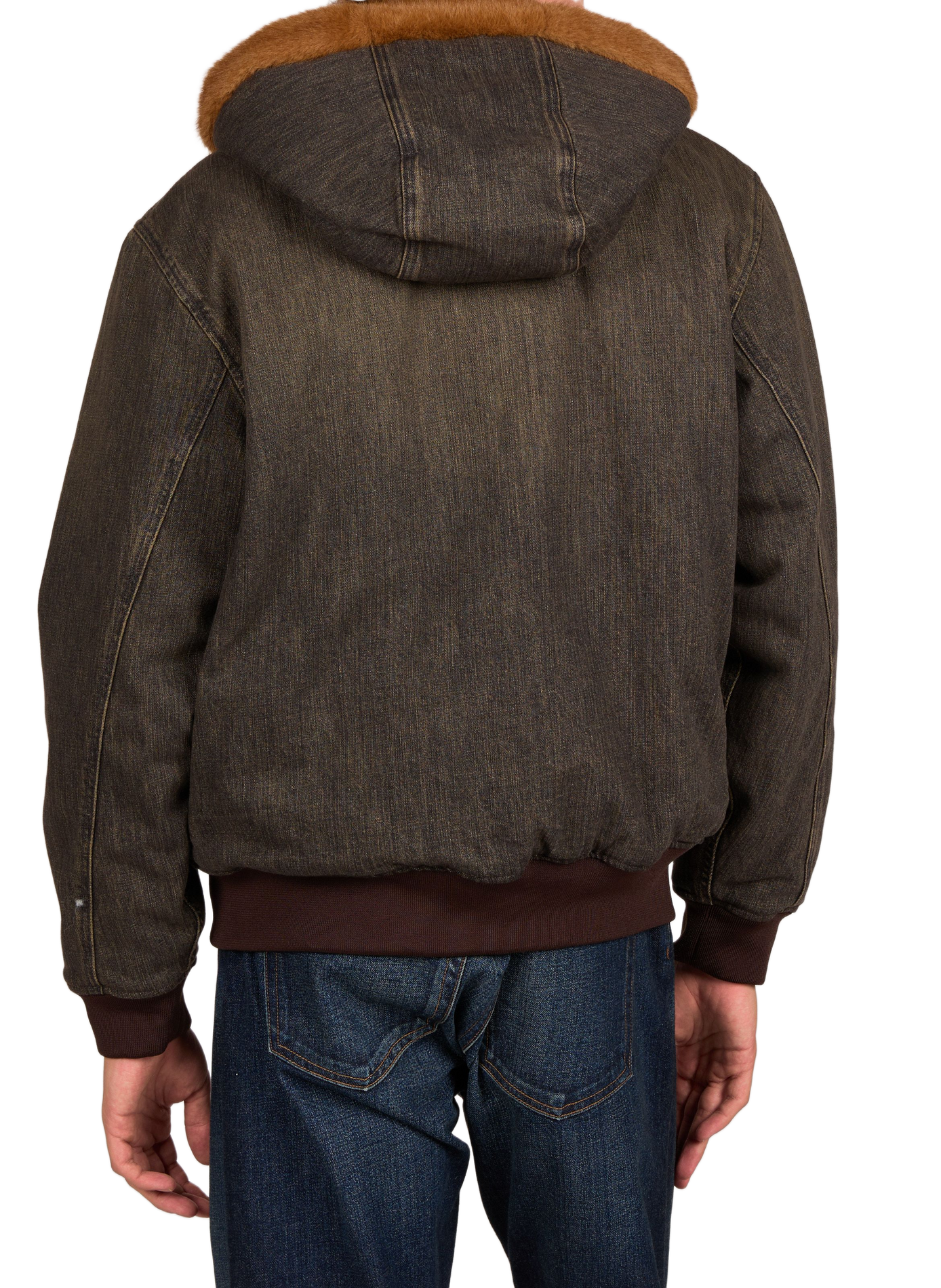 Weite Denimjacke mit Kapuze DROLE DE MONSIEUR Khaki