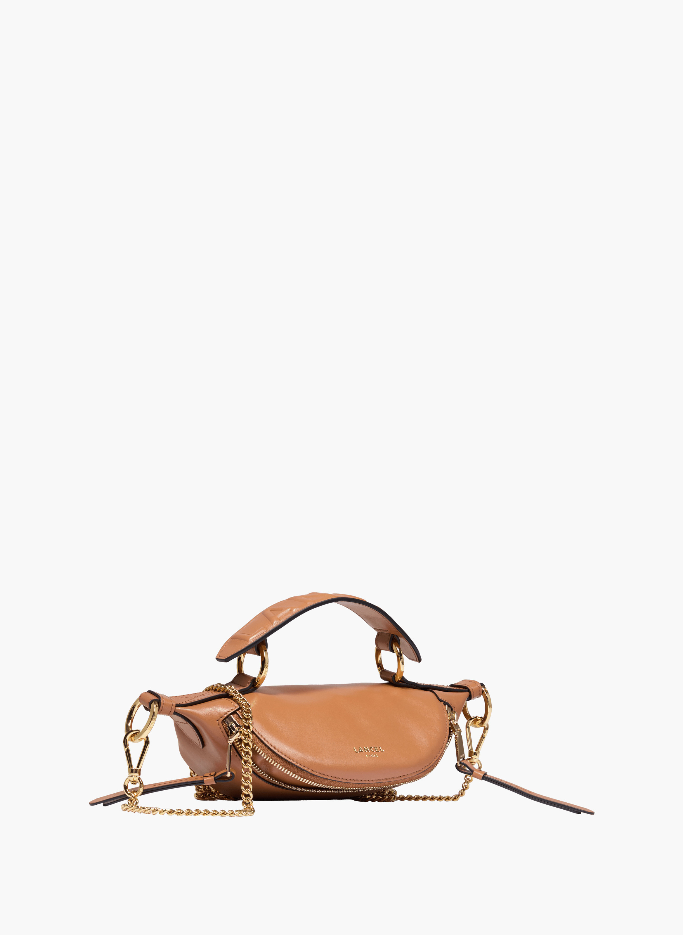 Mini sac porté croisé origami de lancel en cuir LANCEL Marron