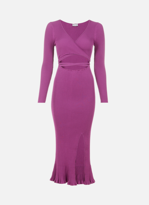 Langes Kleid aus violettem RippstrickESTER MANAS 