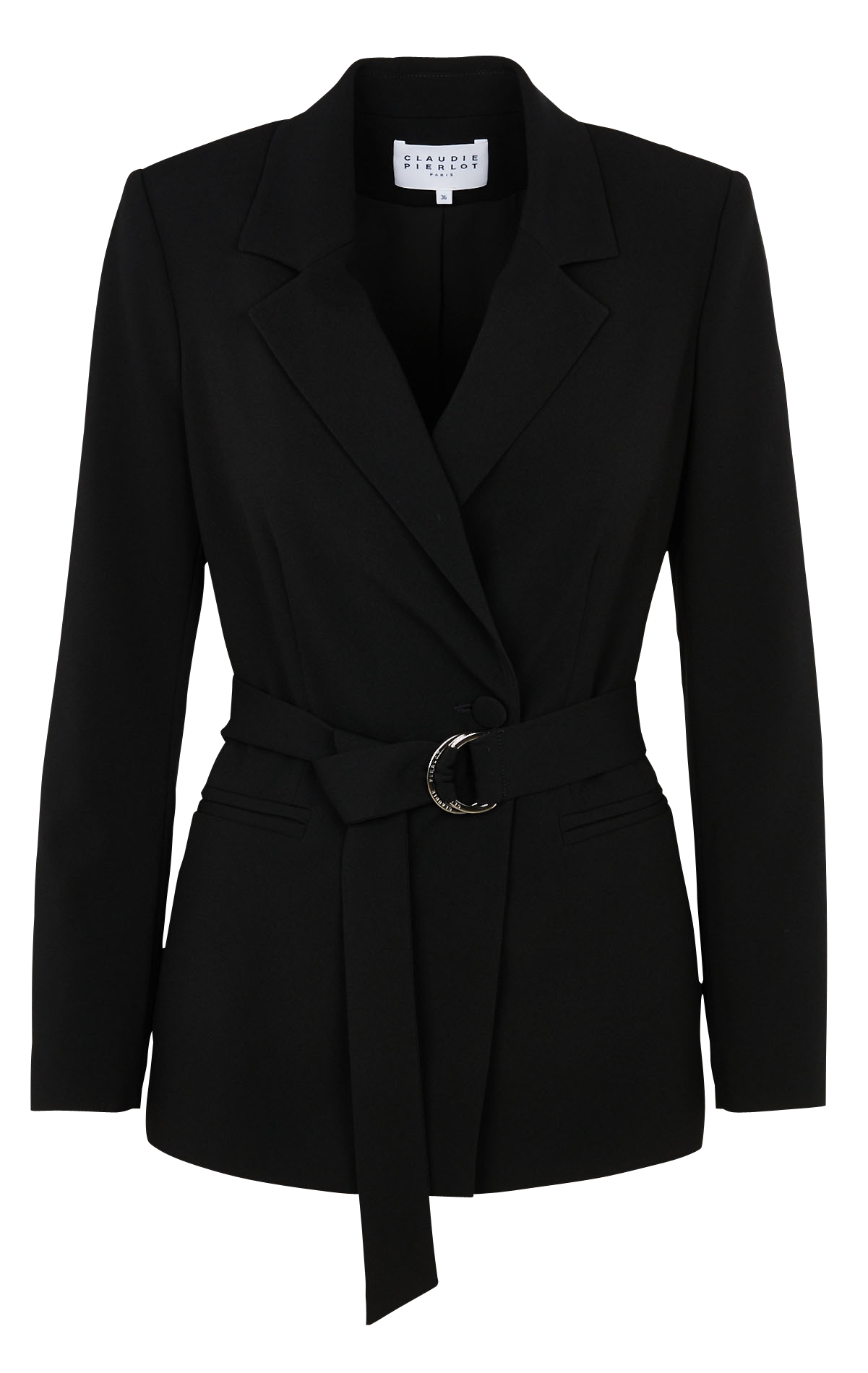 Veste col tailleur ceinturée CLAUDIE PIERLOT Noir