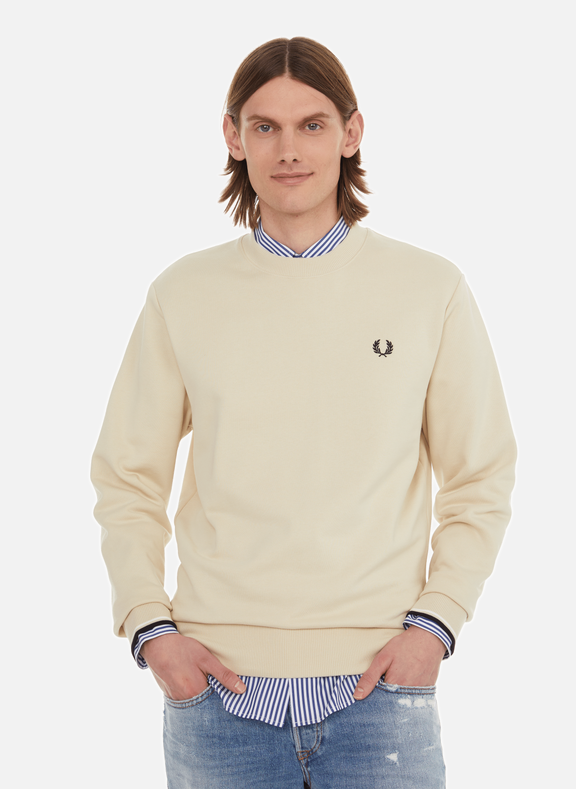 FRED PERRY Cotton sweatshirt Beige