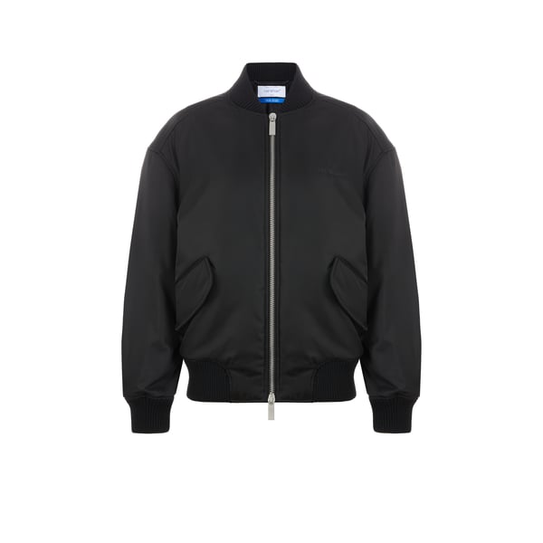 Off-white Off White Oversized Nylon Bomber Jacket In Black
