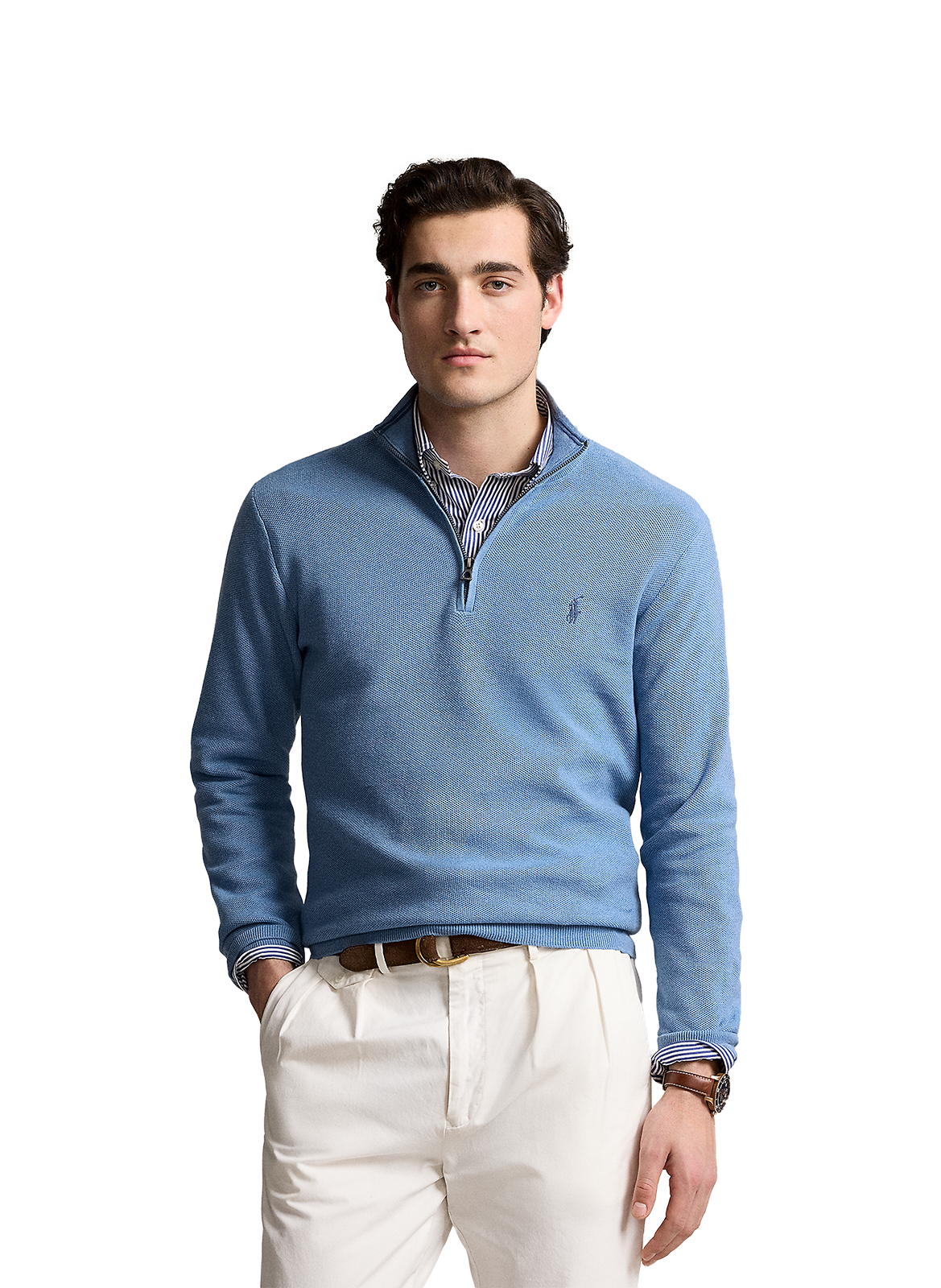 POLO RALPH LAUREN Pull à col zippé Bleu
