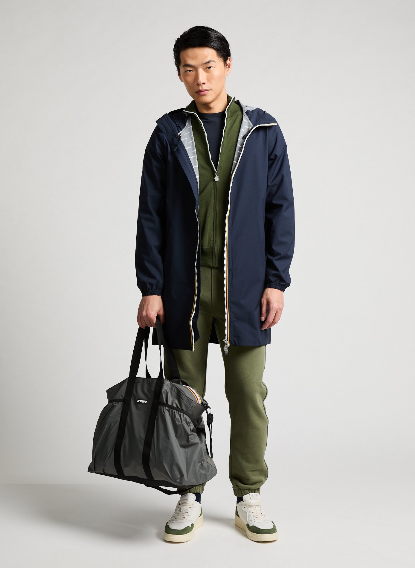 Parka droite à capuche K-WAY Bleu